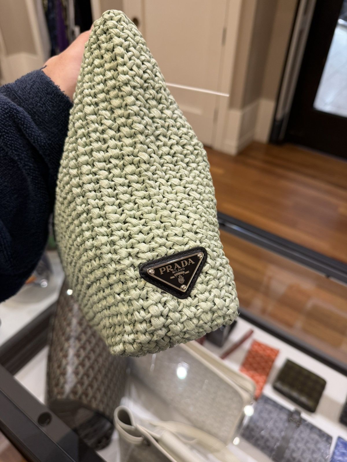Prada Prada Acqua Raffia Crochet Small Tote Bag Size ONE SIZE - 3 Thumbnail