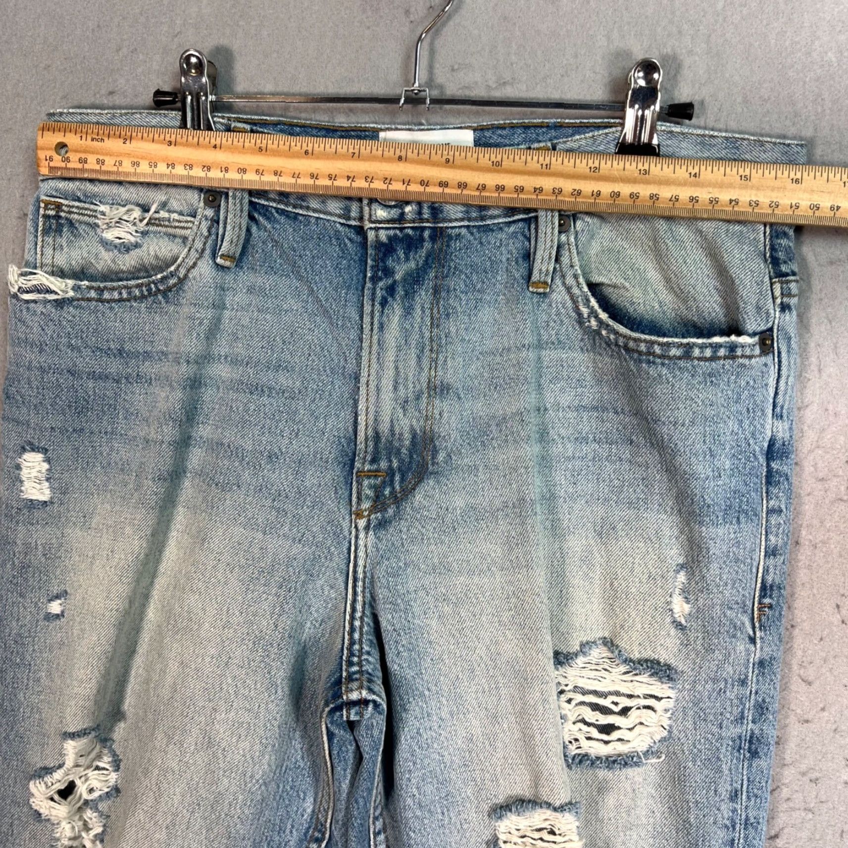Frame FRAME Jeans Distressed 5-Pocket Design Straight Adult Womens 29 29x? Inseam 26 Blue Cotton Denim Button Vintage No Size 29" - 5 Thumbnail