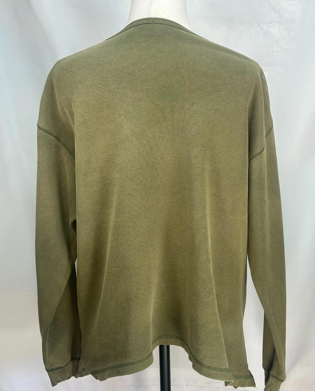 Gap Gap 1/4 Button 100% Cotton Flannel Pullover Green Men's XL Size US XL / EU 56 / 4 - 2 Thumbnail