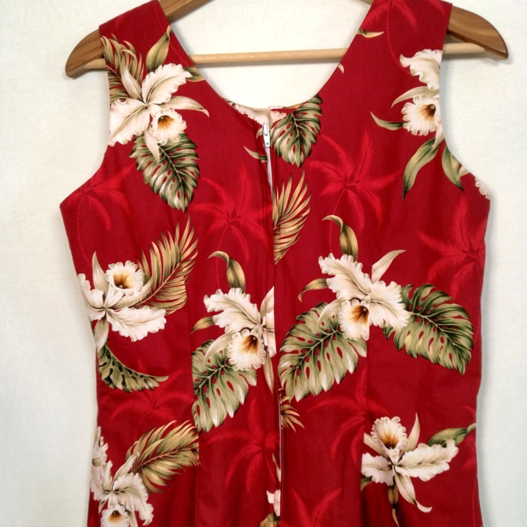Vintage VINTAGE Ky's Dress Womens L Red Hawaiian Print Large White Floral Tropical Aloha Sundress Size L / US 10 / IT 46 - 4 Thumbnail