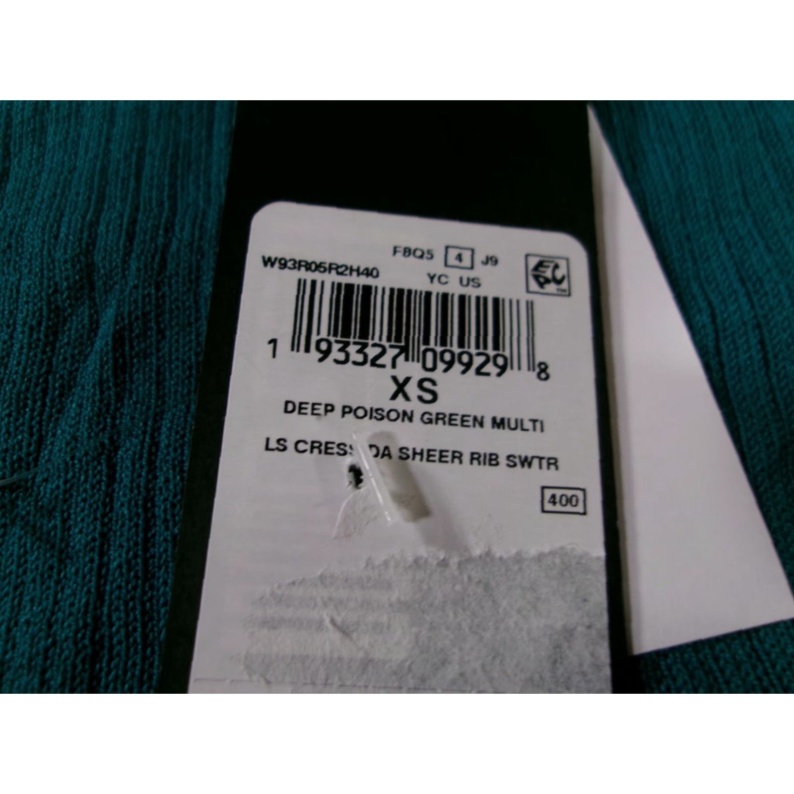 Guess GUESS Sweater Womens XS Deep Green Sheer Mock Neck Long Sleeve Preppy Classic Pullover Size XS / US 0-2 / IT 36-38 - 3 Thumbnail