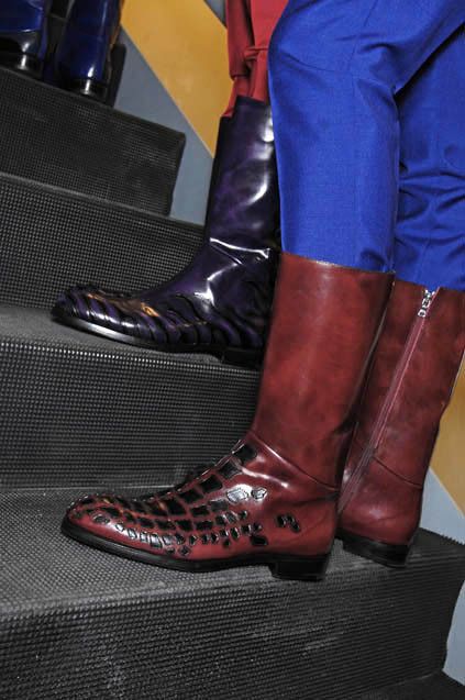 Prada Trompe-l'oeil Crocodile High Boots FW 2008 Runway Size US 8 / EU 41 - 1 Thumbnail