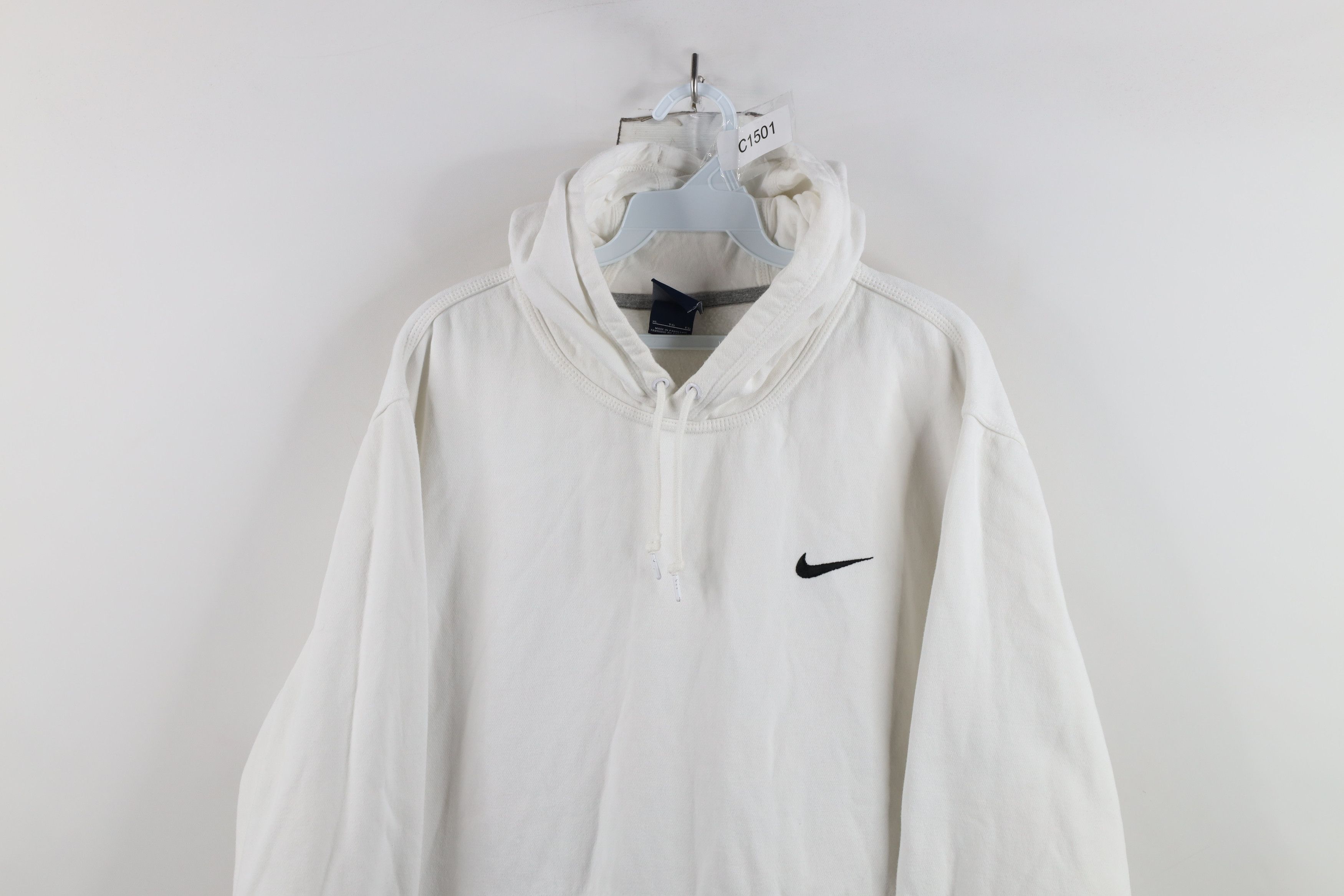 Nike × Vintage Vintage Nike Scott Mini Swoosh Hoodie Sweatshirt White Size US XL / EU 56 / 4 - 2 Thumbnail