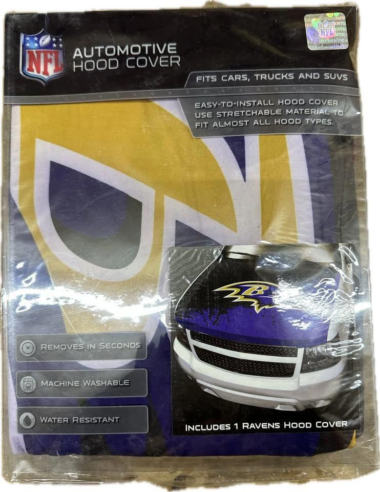 Designer Baltimore Raven Auto Hood Cover Size ONE SIZE - 1 Thumbnail