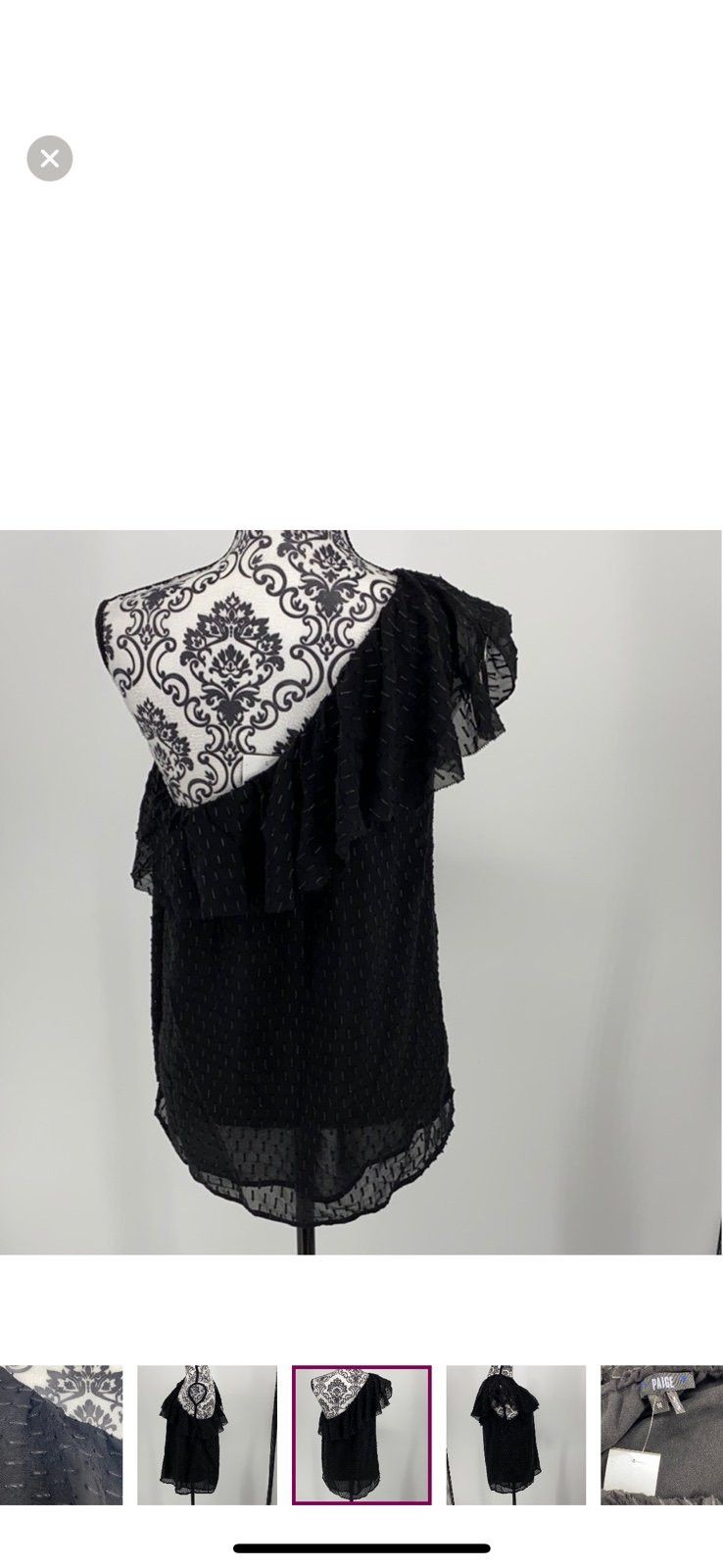 Paige Paige Womens Shandi Silk Metallic Pullover Top ruffle one s Size M / US 6-8 / IT 42-44 - 8 Thumbnail