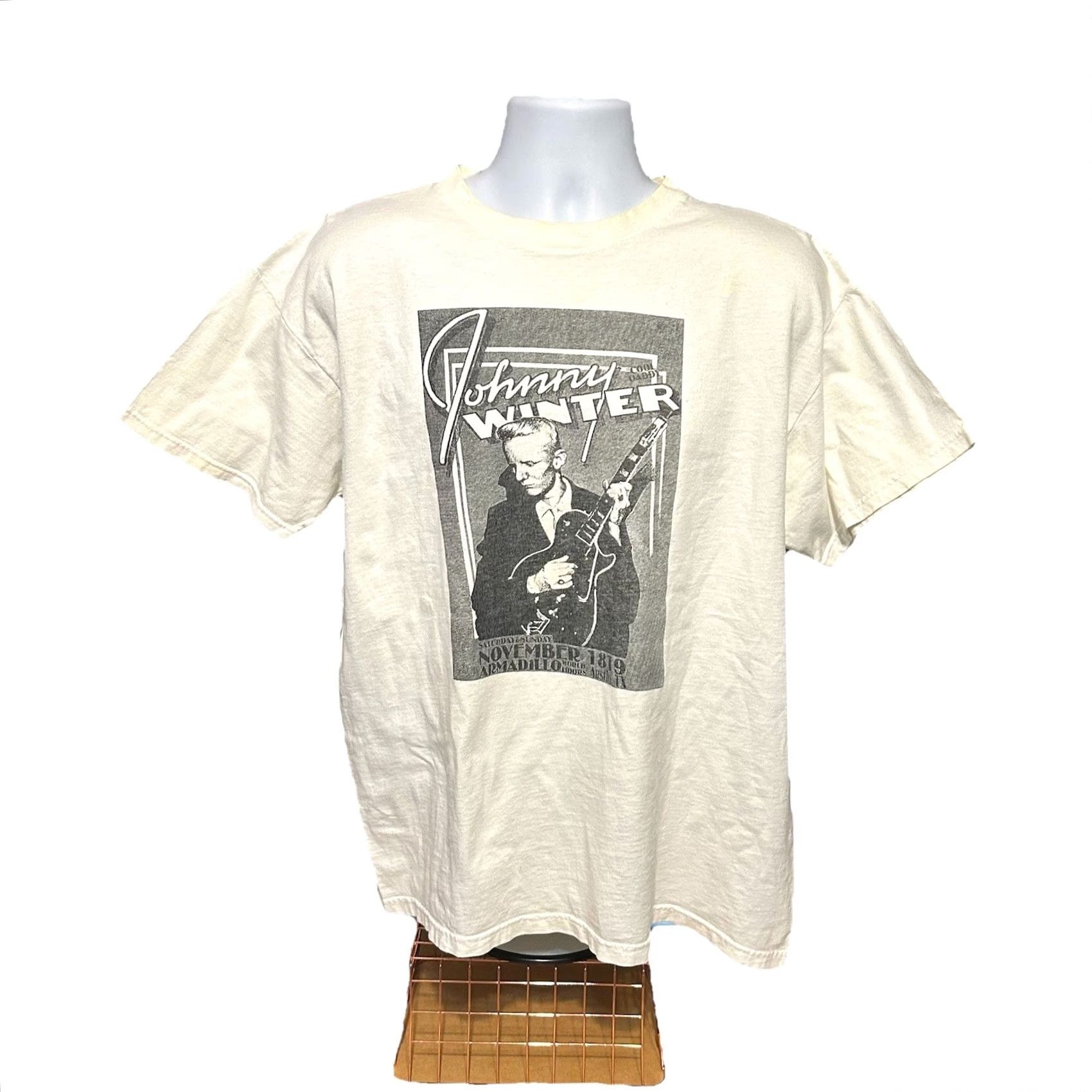 Vintage VINTAGE Johnny Winter Shirt Men Large White Short Sleeve Graphic Print Blues 2000s Size US L / EU 52-54 / 3 - 2 Thumbnail