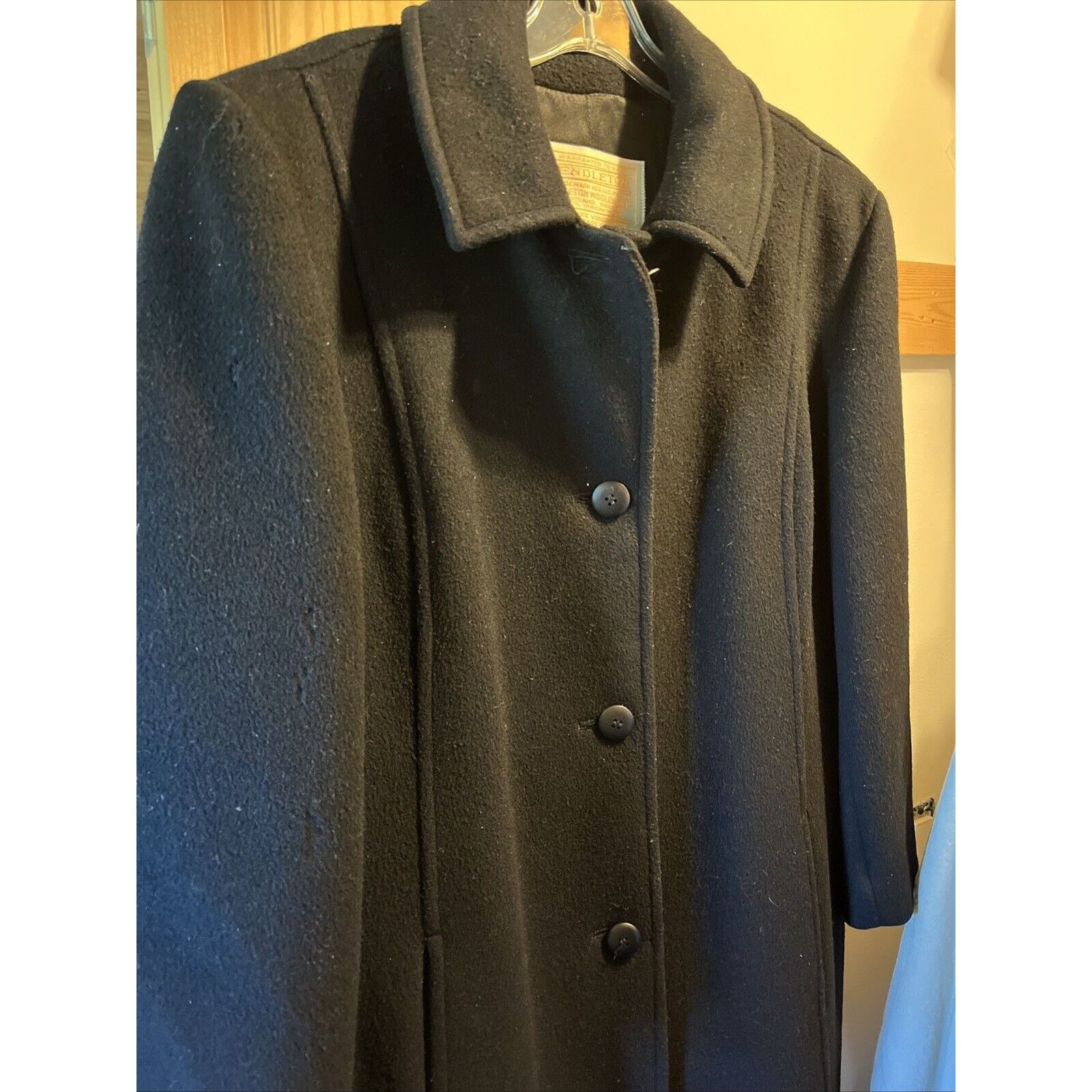 Pendleton Pendleton Vintage Womens Sz 10 Virgin Wool Black Trench Coat Size L / US 10 / IT 46 - 10 Thumbnail