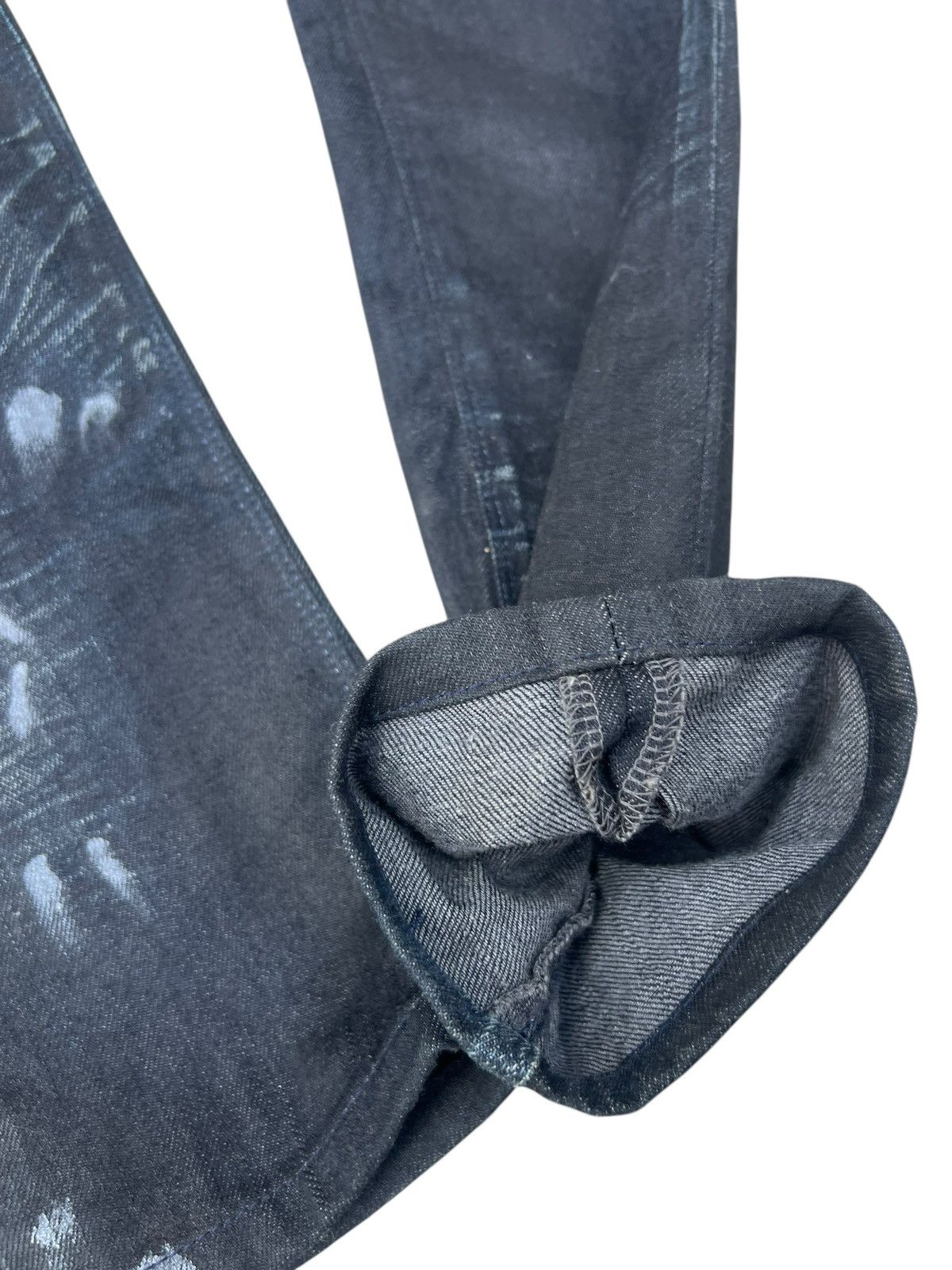 Black Barrett Vintage Neil Barret Black Barret Coated Waxed Slim Jeans Size US 31 - 13 Thumbnail
