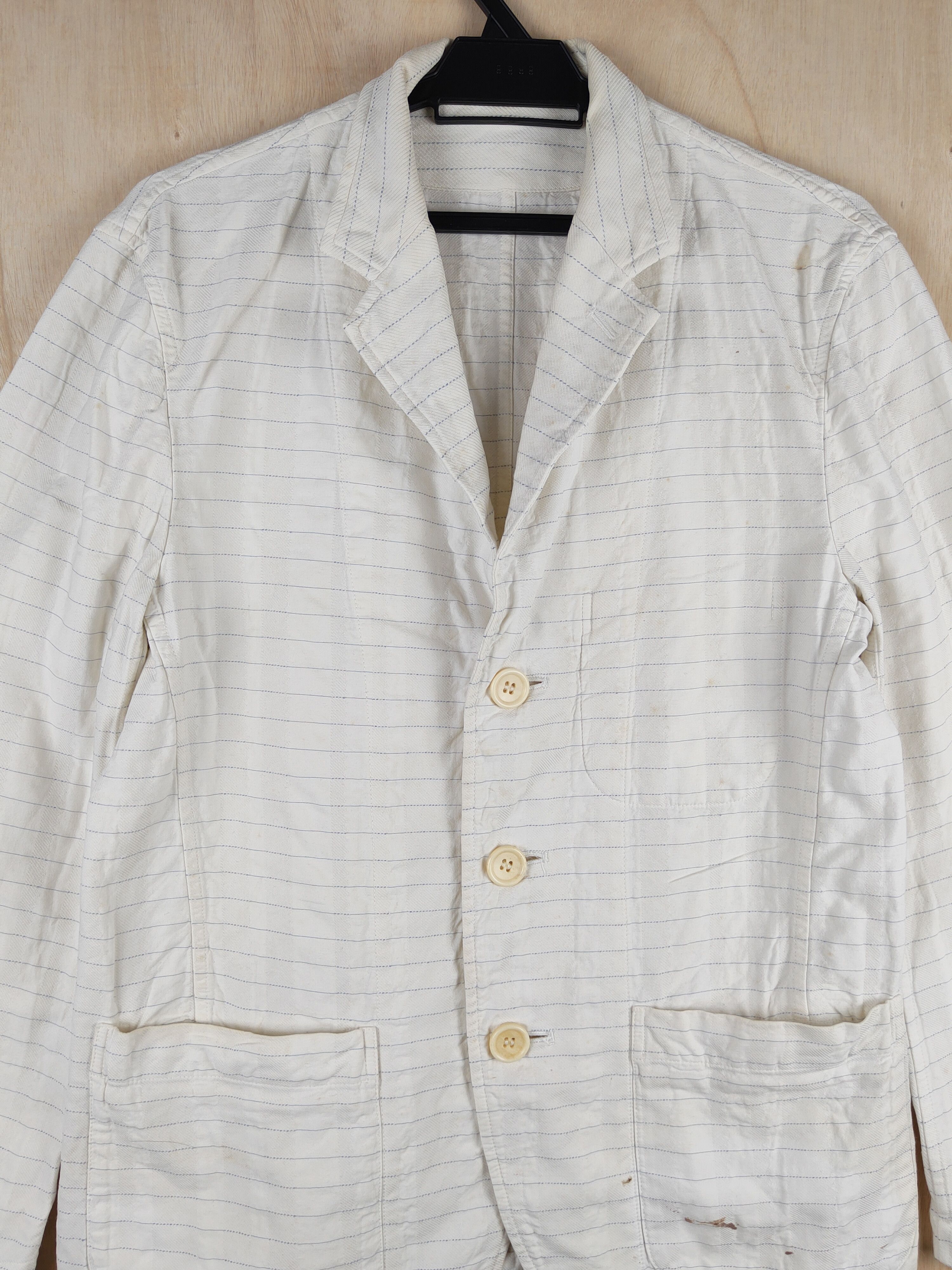 Issey Miyake DL Issey Miyake A-Poc stripe White jacket Blazers #S2492 Size US M / EU 48-50 / 2 - 2 Thumbnail