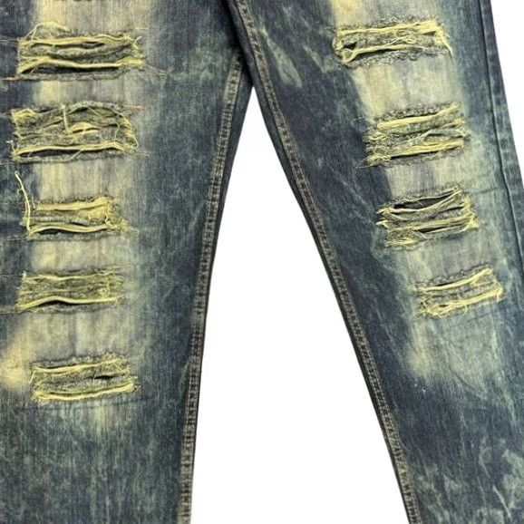 Southpole VINTAGE Southpole Jeans Mens 40x32 Distressed Acid Wash Skater Baggy Denim Cotton Wide-Leg 90s Rock Hip Hop Band Mens Size US 40 / EU 56 - 3 Thumbnail