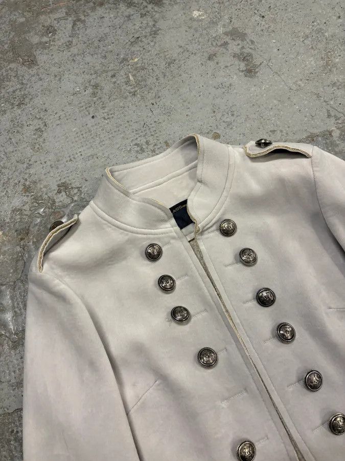Roberto Cavalli 2000s Roberto Cavalli Grey Officer Double-Breasted Blazer Jacket Size M / US 6-8 / IT 42-44 - 5 Thumbnail