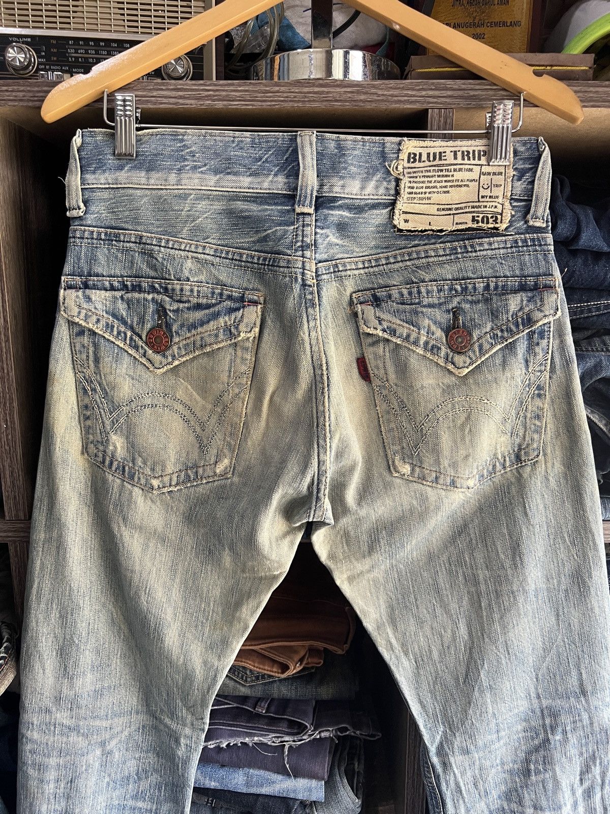 Edwin 🔥Vintage Edwin Blue Trip Distressed Denim Size US 32 / EU 48 - 13 Thumbnail