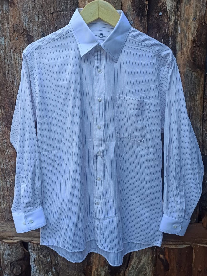 Balenciaga × Vintage Vintage long sleeve striped balenciaga Size US L / EU 52-54 / 3 - 1 Thumbnail