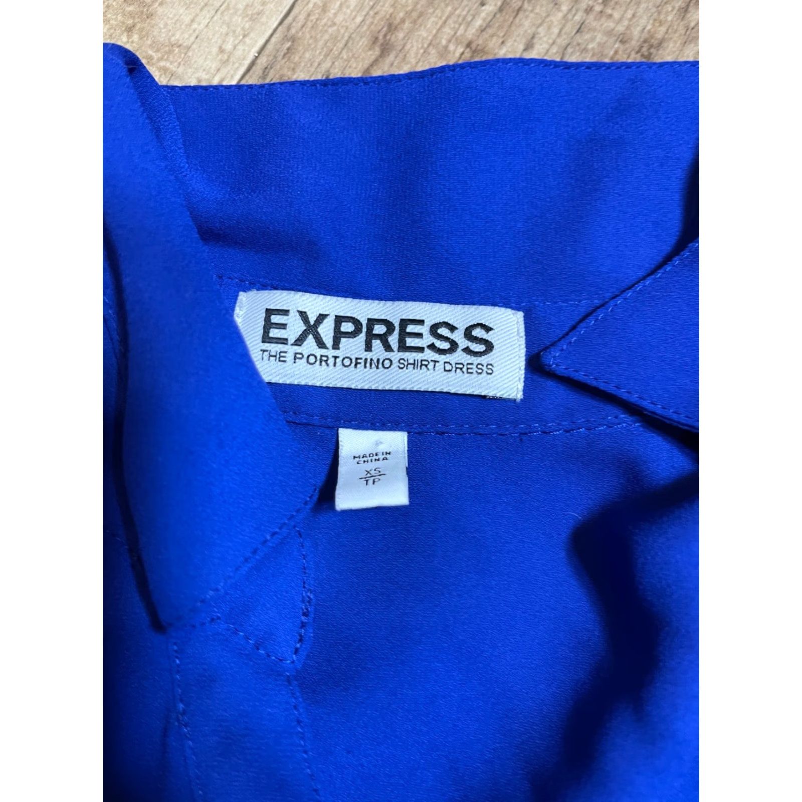 Express Express Portofino Shirt Dress Shirt Dress Womens XS Blue Button Up Long Sleeve Knee Length Buttoned Womens Size XS / US 0-2 / IT 36-38 - 4 Thumbnail