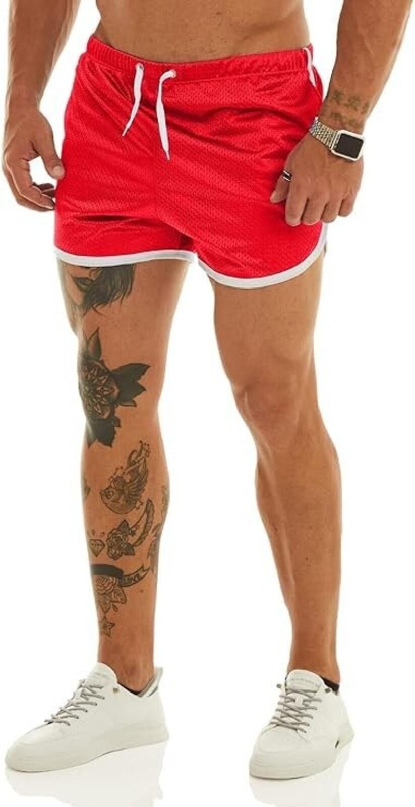 The Unbranded Brand Ouber Men's Fitted Shorts Workout Gym Tight Lifting Shorts Size US 34 / EU 50 - 2 Thumbnail