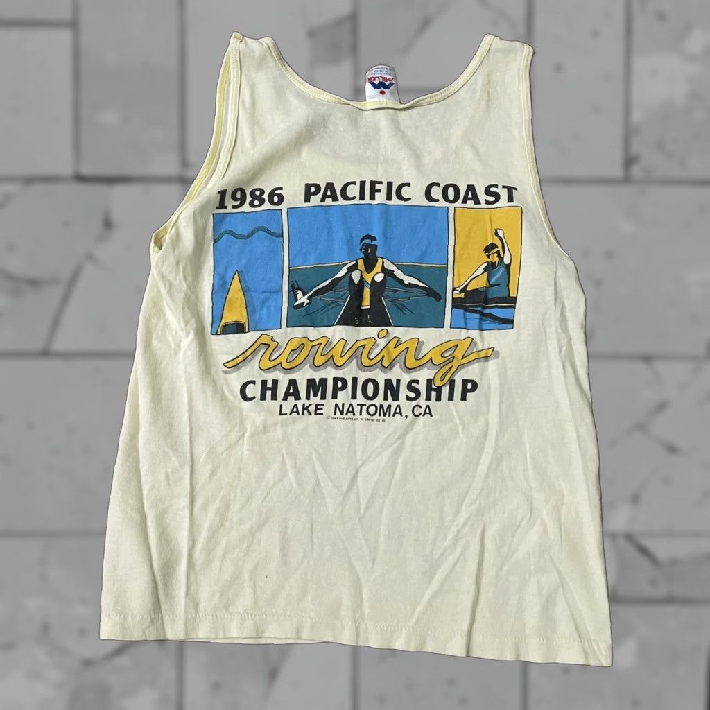 Vintage VINTAGE Miller yellow Pacific coast championship muscle shirt Mens M Size US M / EU 48-50 / 2 - 1 Thumbnail