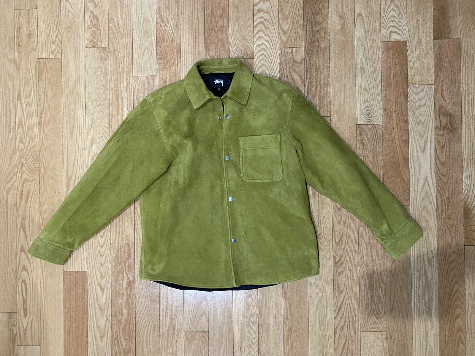 Stussy Stussy Leather Suede Overshirt 'olive' Size US M / EU 48-50 / 2 - 1 Thumbnail