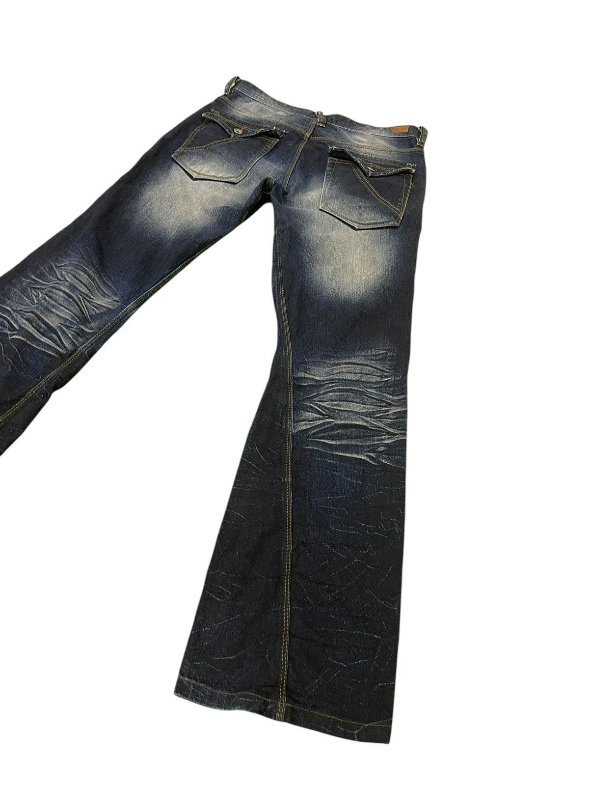 Japanese Brand Flare Jeans Nicole Club Faded Clawmark Boot Cut 2🟦 Size US 31 - 12 Thumbnail