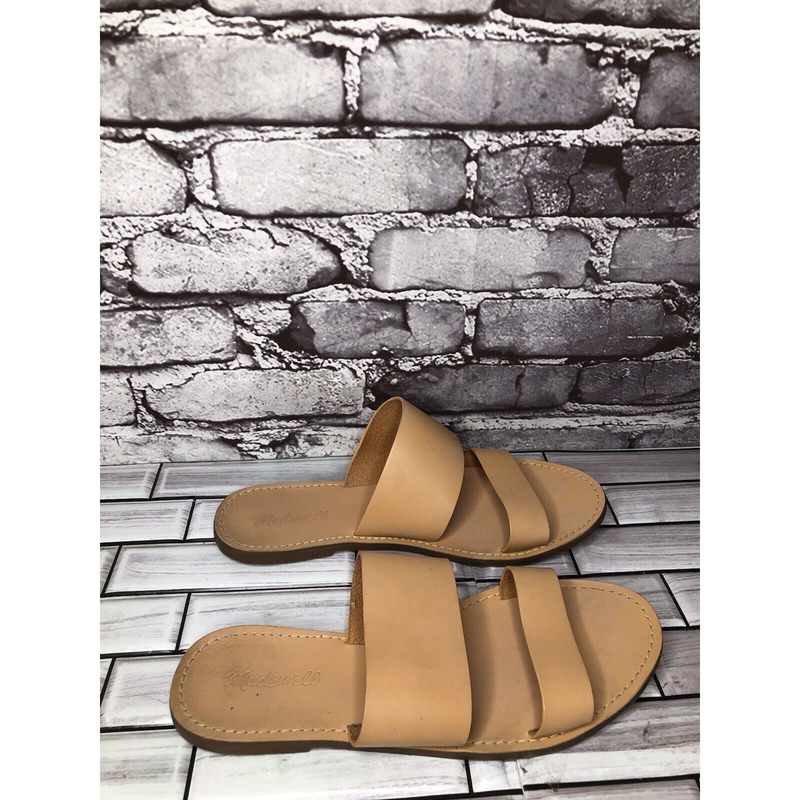 Madewell Madewell Tan Brown Double Strap Slides Flats Casual Sandals Size US 10 / IT 40 - 12 Thumbnail