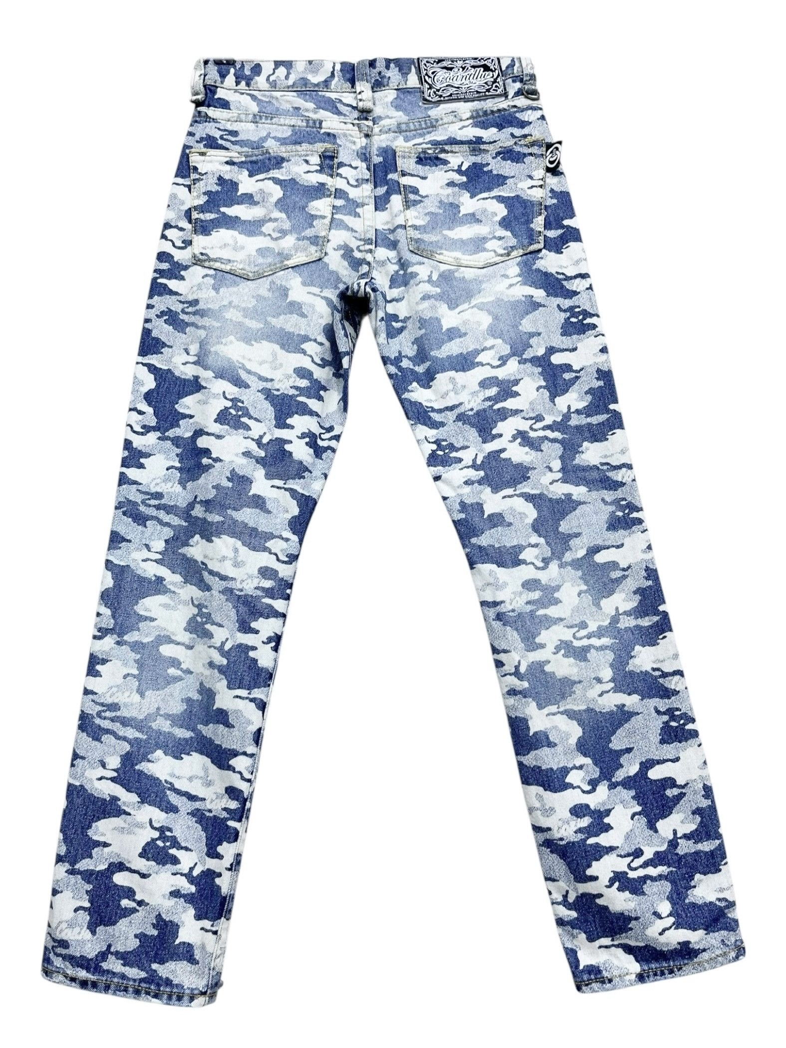 Hysteric Glamour FYE🔥RARE Camo Blue Print Denim Inspired by Hysteric Glamour Size US 27 - 2 Thumbnail