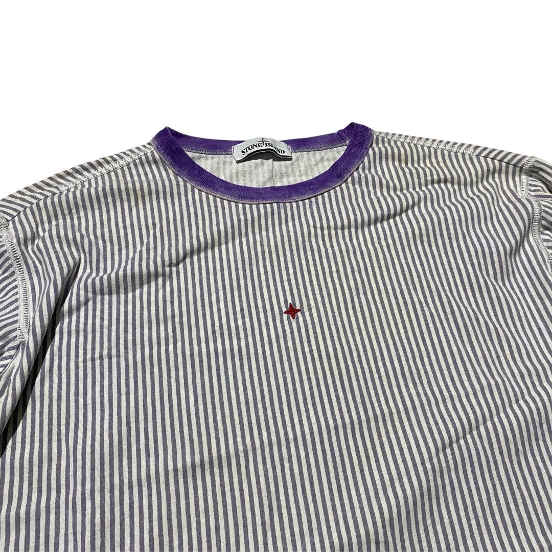 Stone Island Stone island marina stripe lilac LS tee Size US XL / EU 56 / 4 - 3 Thumbnail