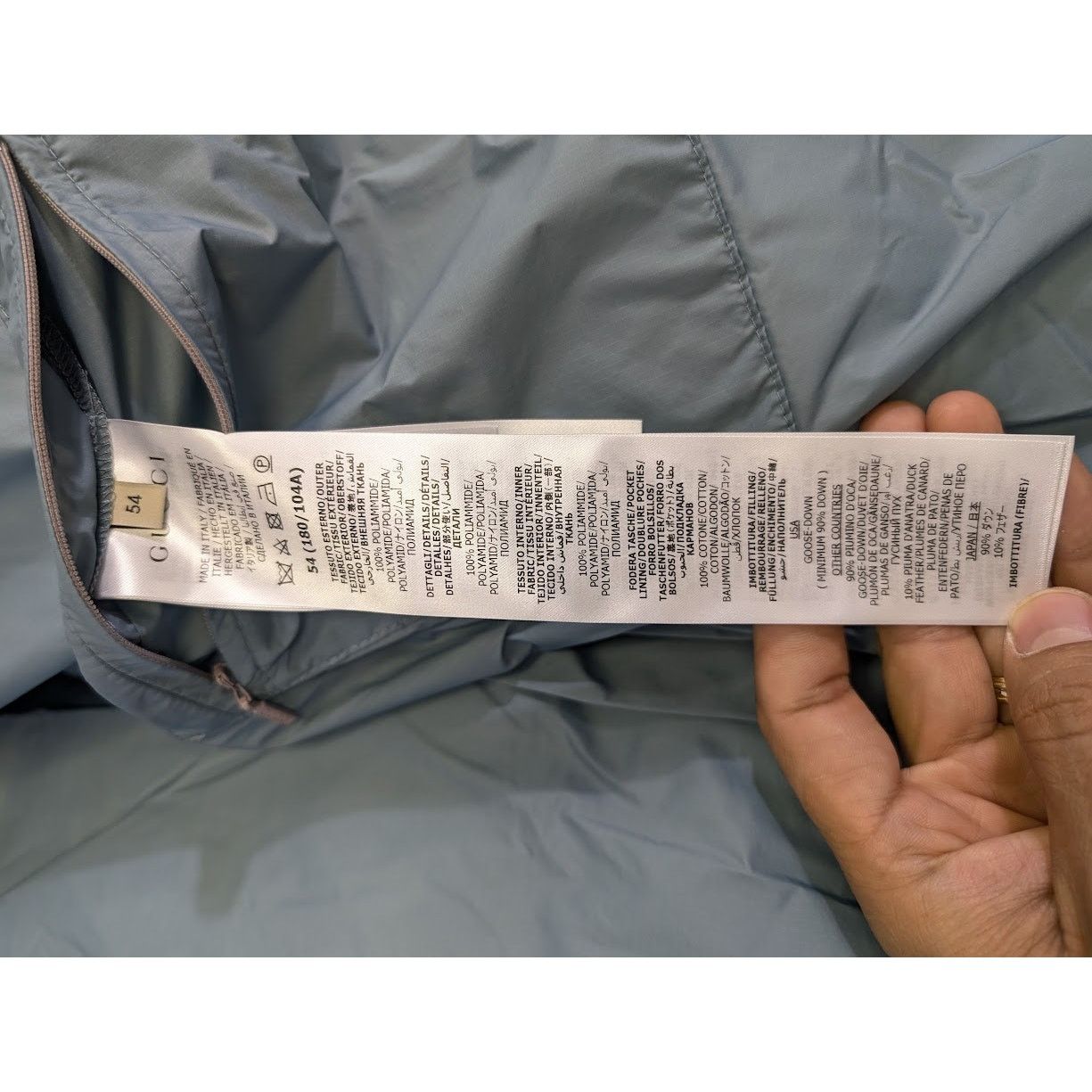 Gucci o1rshd1 Micro Nylon Ripstop Down Blouson Jacket in Blueish Size US L / EU 52-54 / 3 - 16 Thumbnail