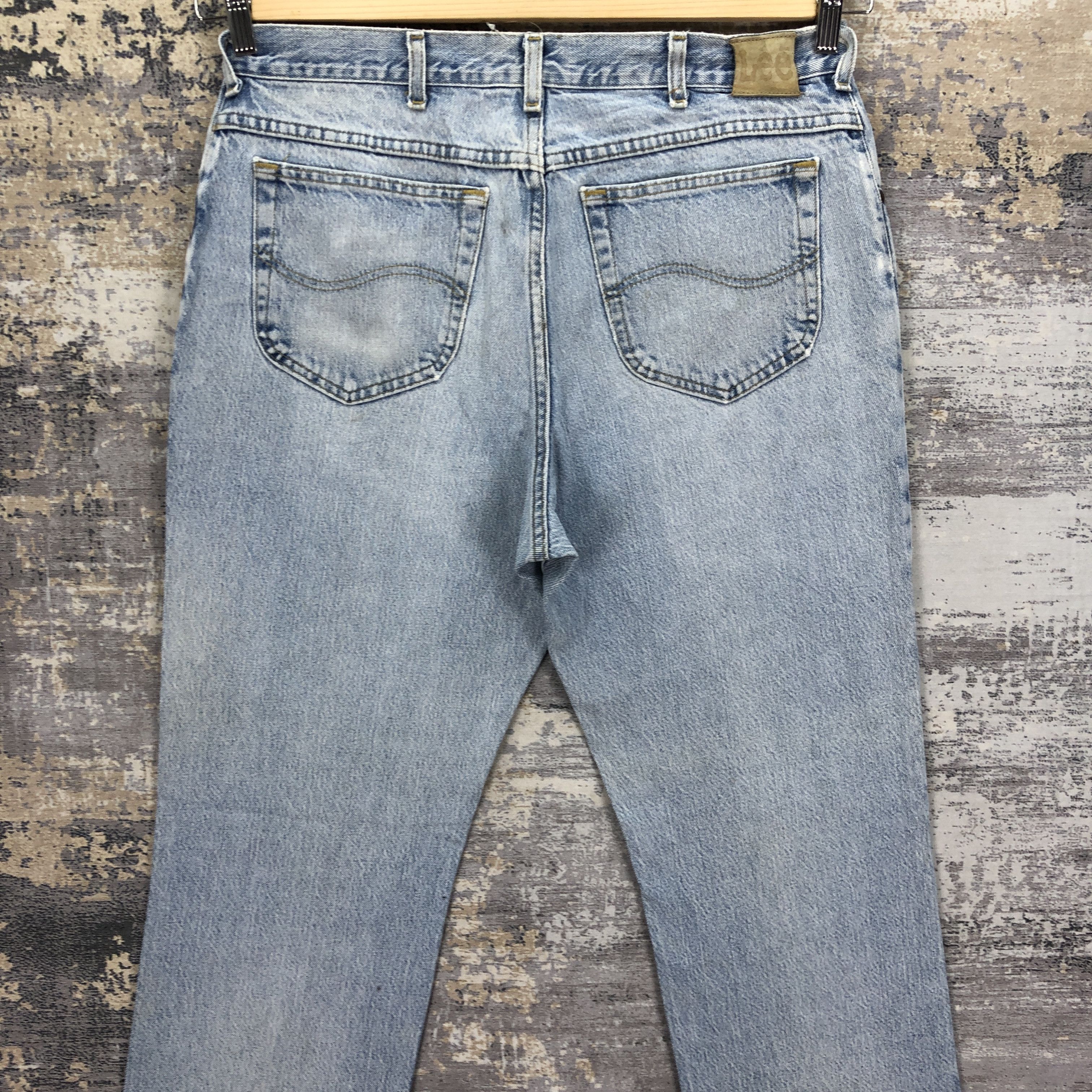 Lee Vintage 80s Distressed Lee Light Wash Jeans Lee Faded Denim Size US 34 / EU 50 - 4 Thumbnail