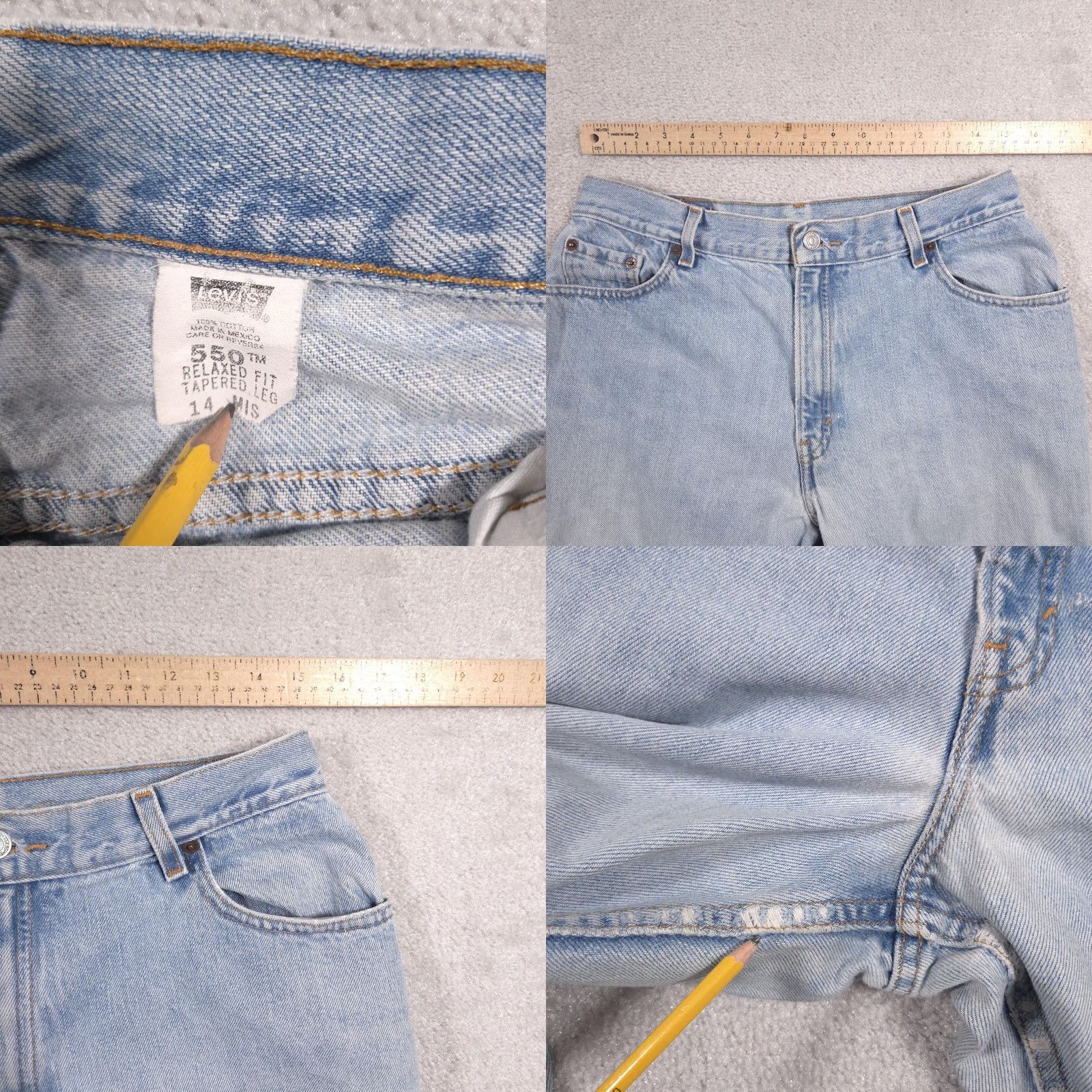 Levi's Levi's 550 Jeans Womens 14 High Rise Relaxed Tapered Leg Light Wash Denim Size 36" / US 14 / IT 50 - 8 Thumbnail