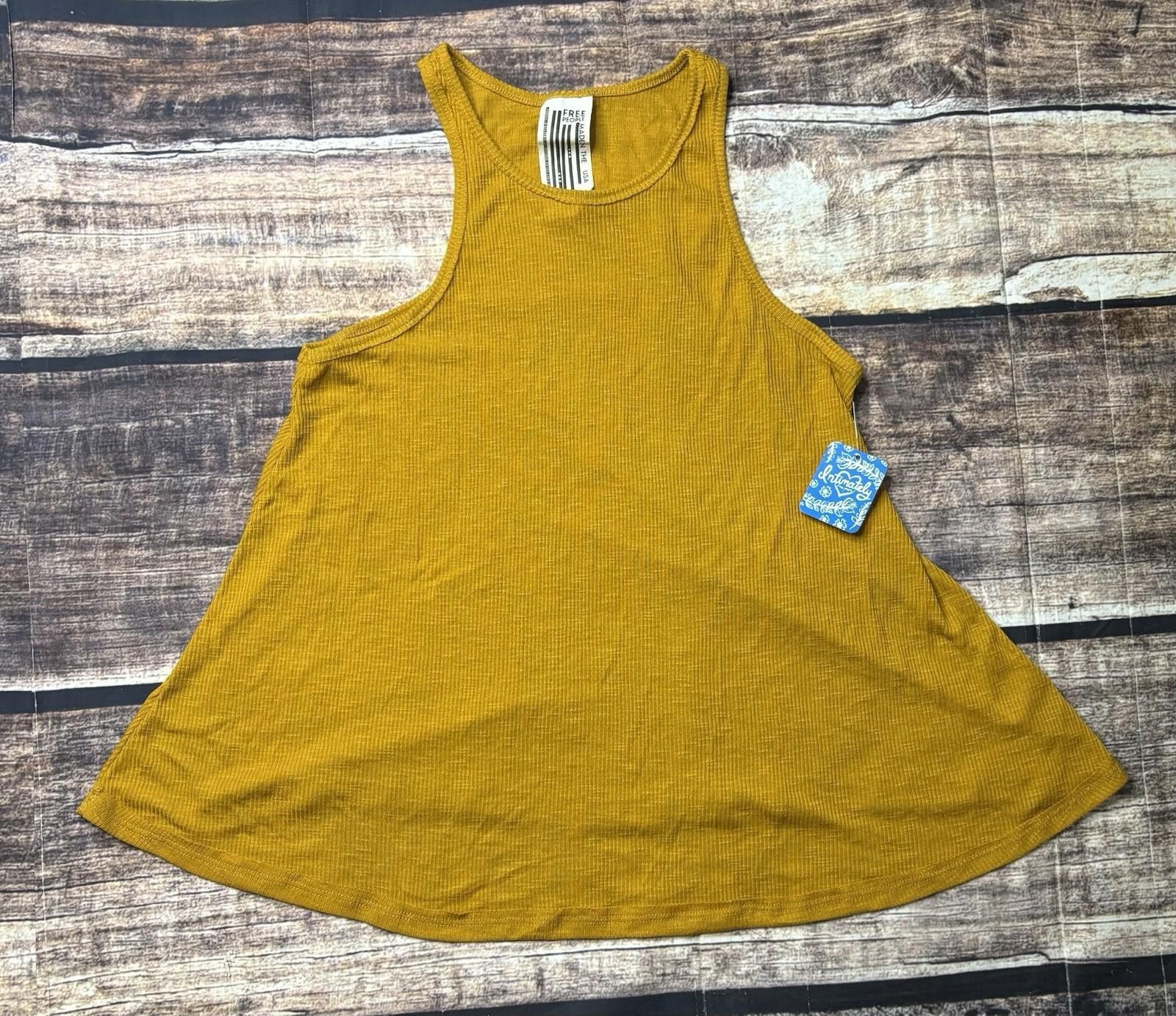 Free People Free People Tank Top Womens Small Petite Loose Fit Yellow Size S / US 4 / IT 40 - 1 Thumbnail