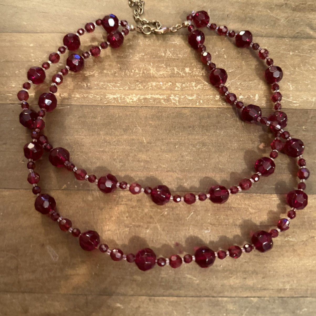 Other Double layered red glass bead necklace Size ONE SIZE - 2 Thumbnail
