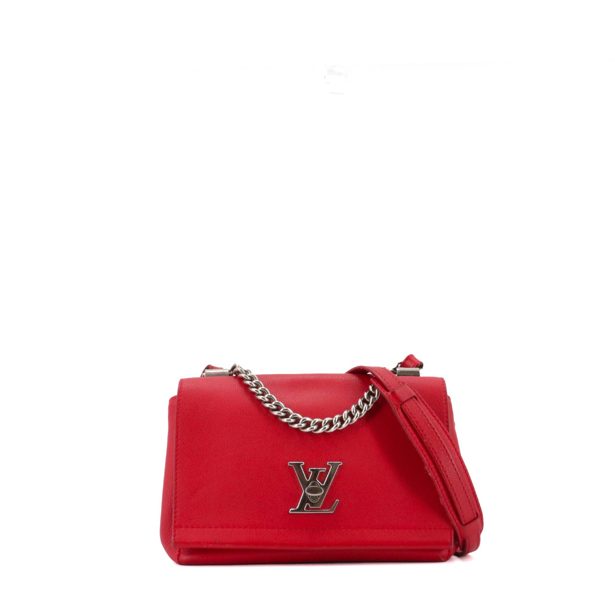 Louis Vuitton LOUIS VUITTON - Louis Vuitton Lockme BB handbag in red grained leather Size ONE SIZE - 1 Thumbnail