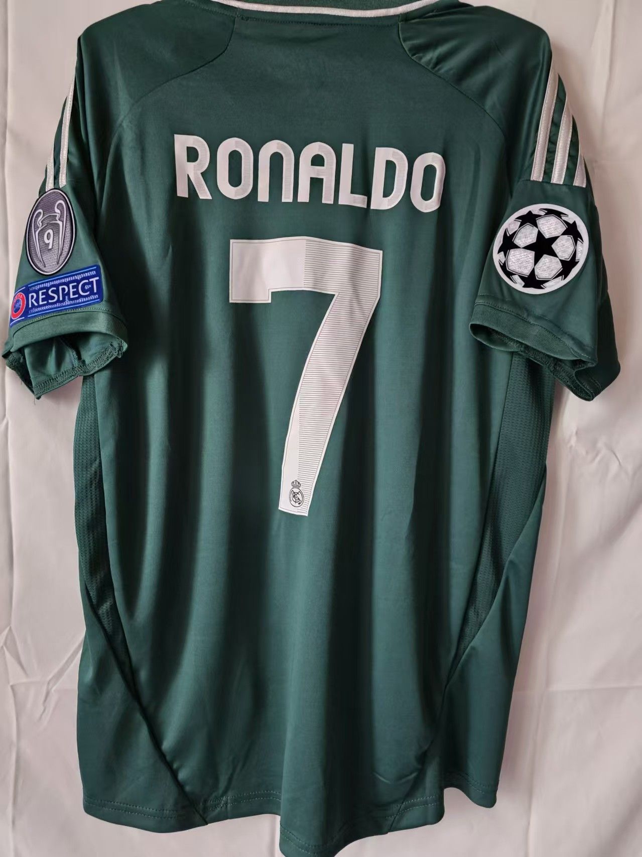 Cristiano Ronaldo Real Madrid UEFA online 2013 2014 Third Soccer Jersey Shirt XL