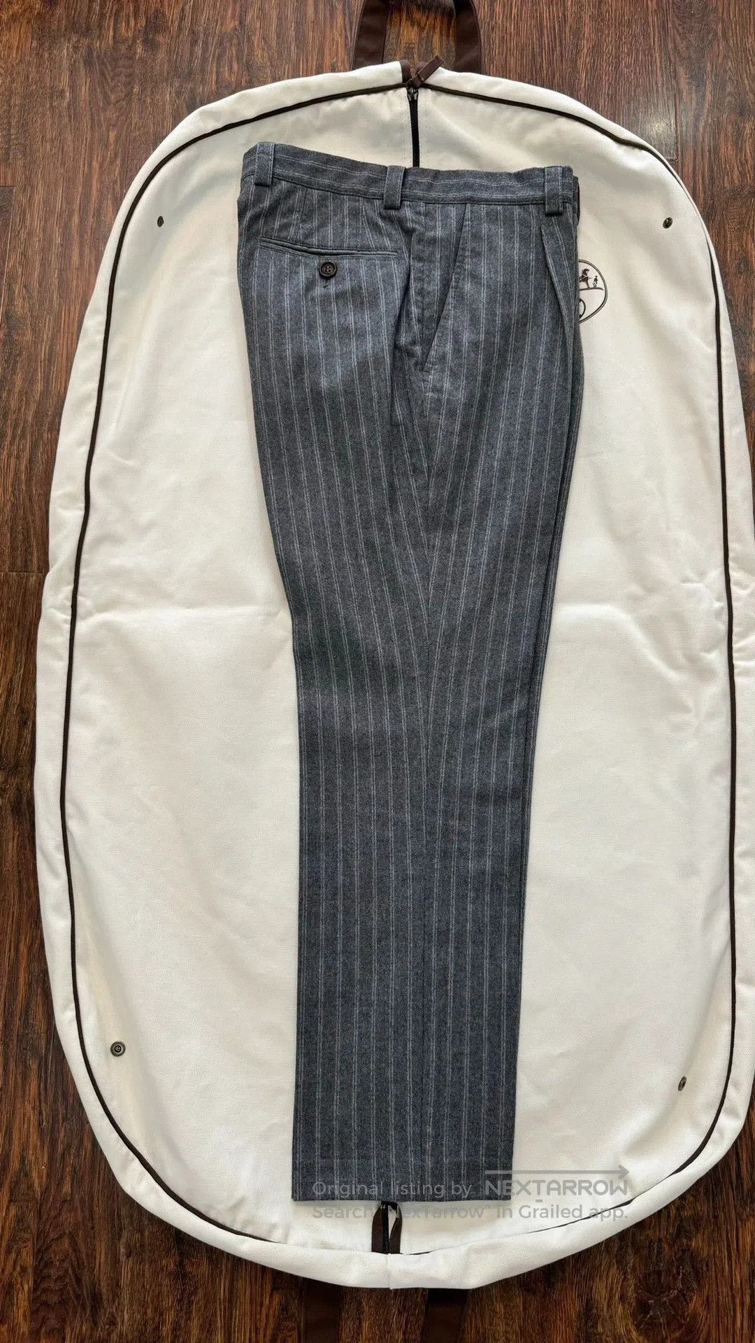 Brunello Cucinelli Gray Striped Tailored Pants Size 30. Size US 30 / EU 46 - 1 Thumbnail