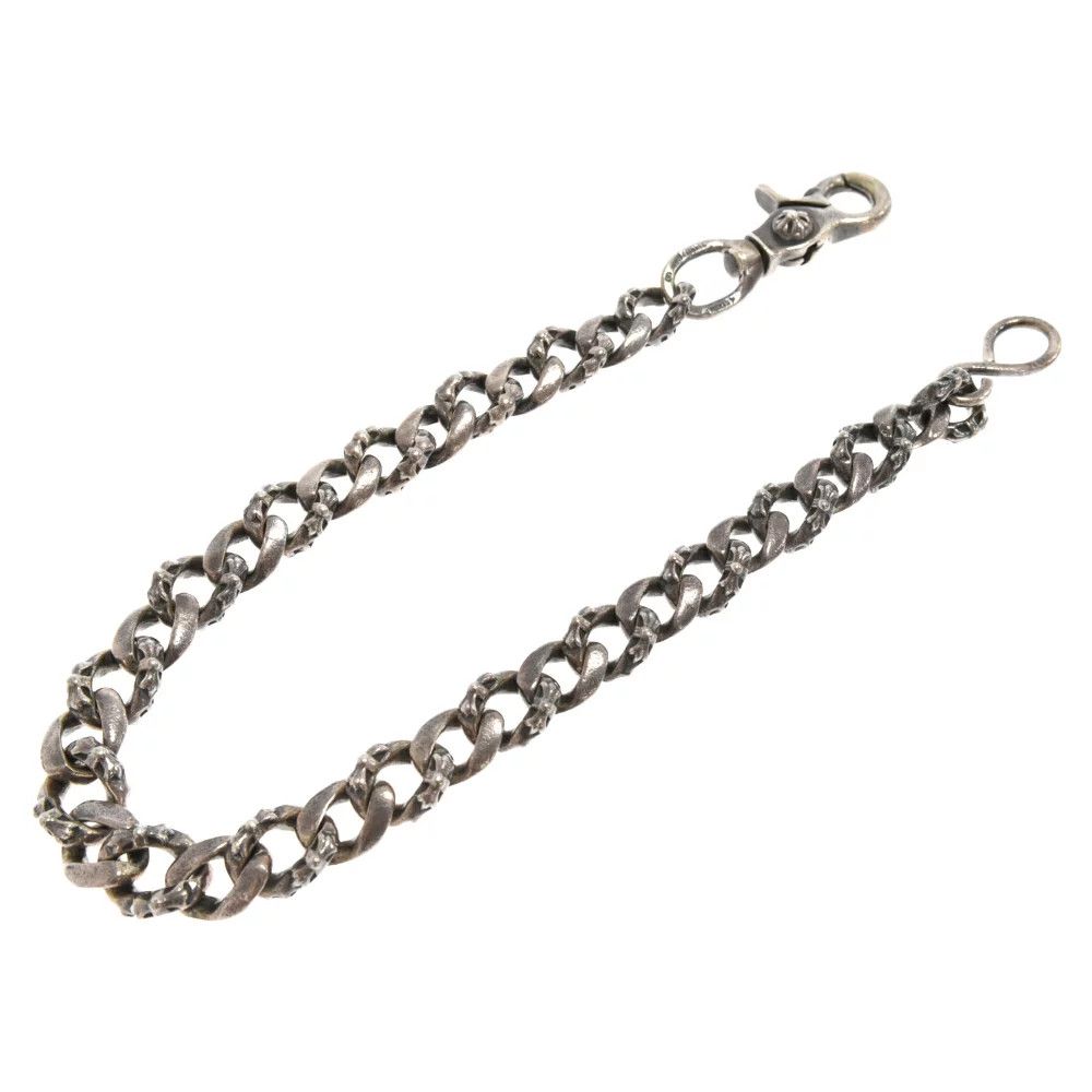 image of Chrome Hearts Fancy Link Wallet Chain 18 Inch in Silver, Men's
