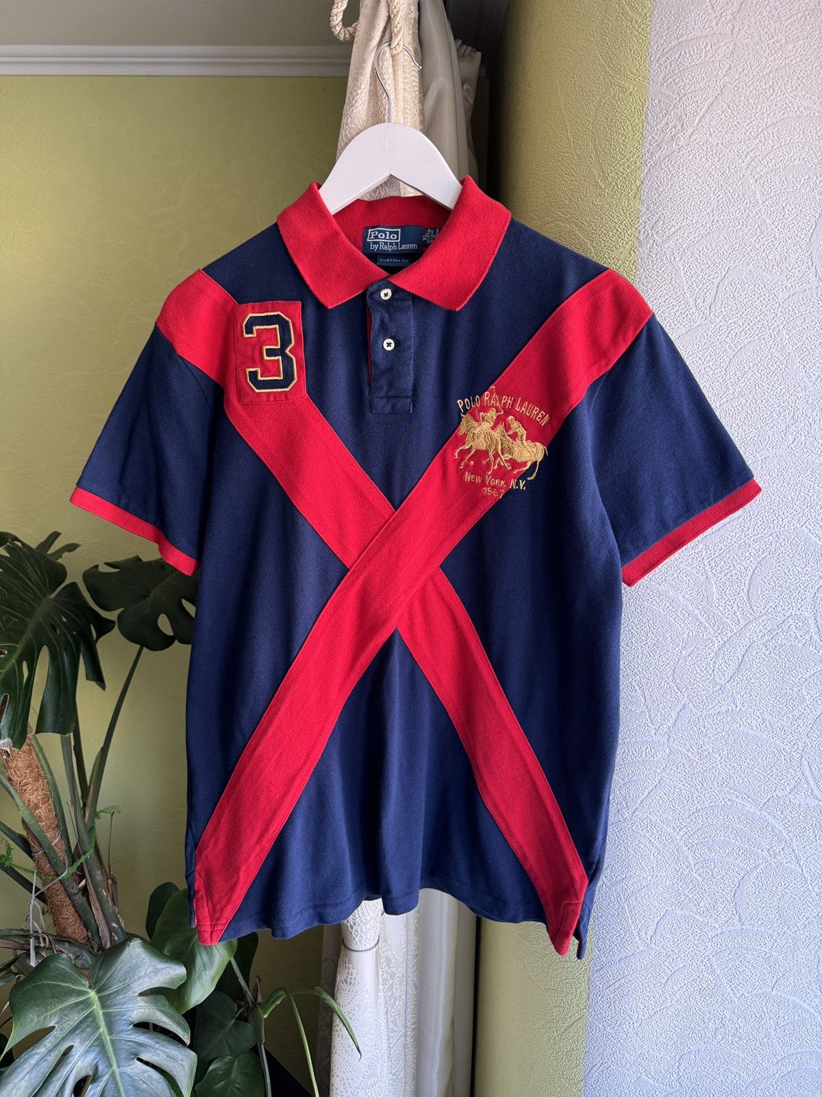 Vintage Polo Ralph Lauren New York Number 3 Logo Polo Shirt