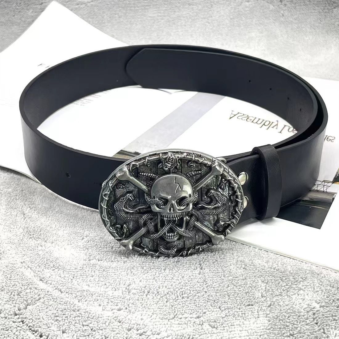 Designer Poker Future Vintage Belt Riveted Belts Menswear Accessories Size ONE SIZE - 5 Thumbnail