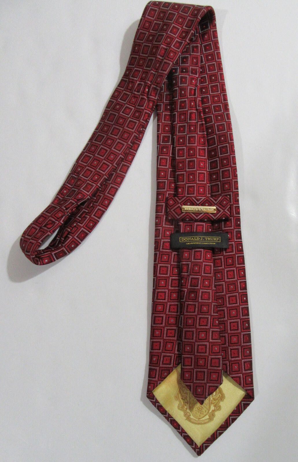 Designer Donald J. Trump Signature Collection Necktie Red Geometric Size ONE SIZE - 2 Thumbnail