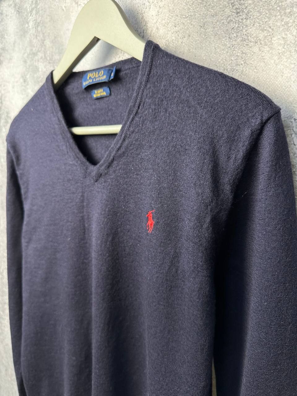 Polo Ralph Lauren Polo Ralph Lauren Merino Wool V-Neck Sweater Navy Blue Size US L / EU 52-54 / 3 - 6 Thumbnail