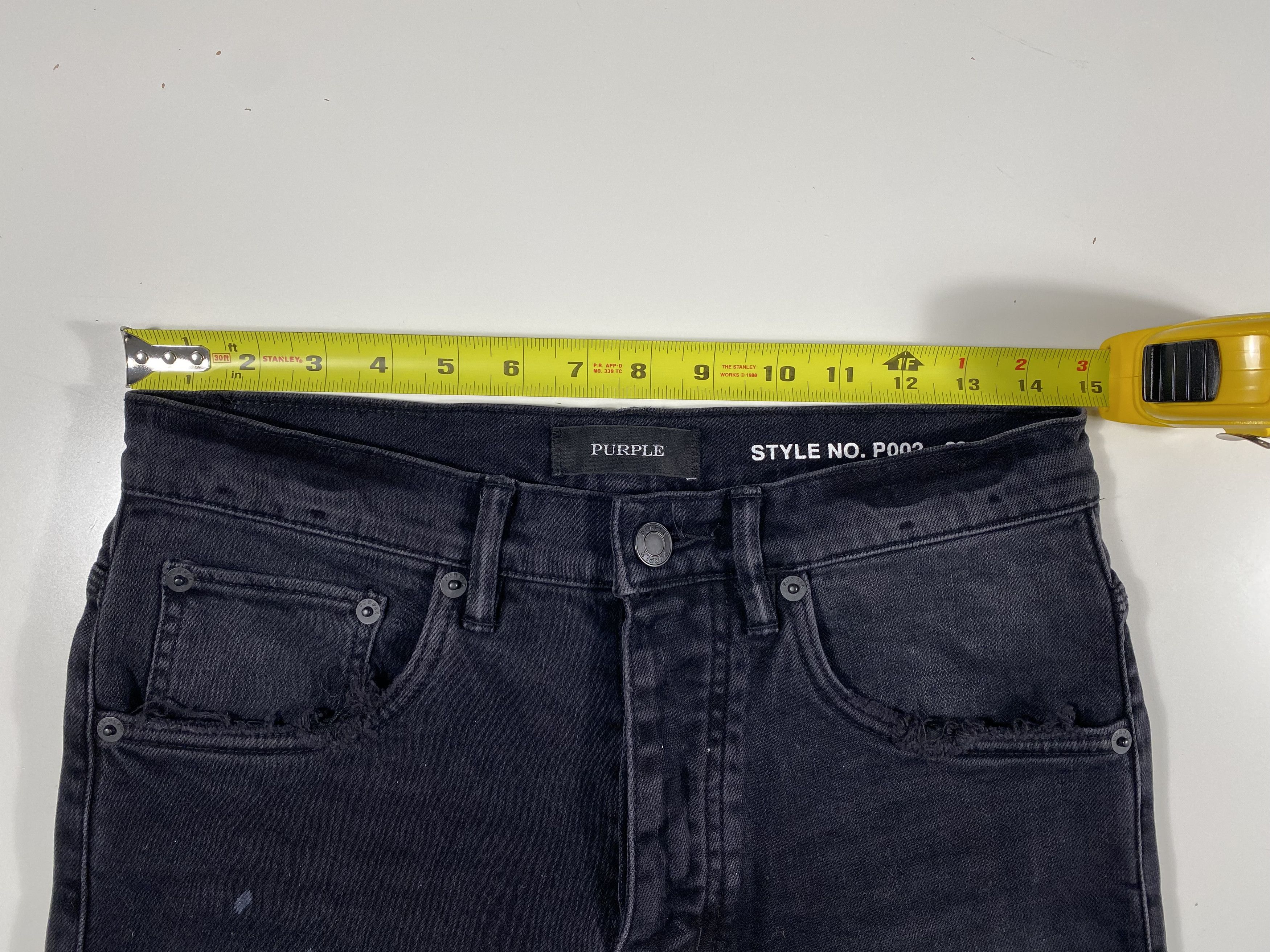 Purple Brand Purple Brand P002-29 Slim Black Blowout Repair Jeans 29x32 Size US 29 - 10 Thumbnail