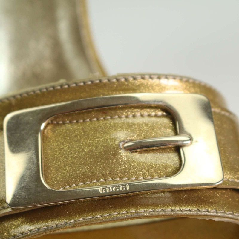 Gucci Gucci Gold High Heels with Buckle Detail Size US 5.5 / EU 38 - 5 Thumbnail