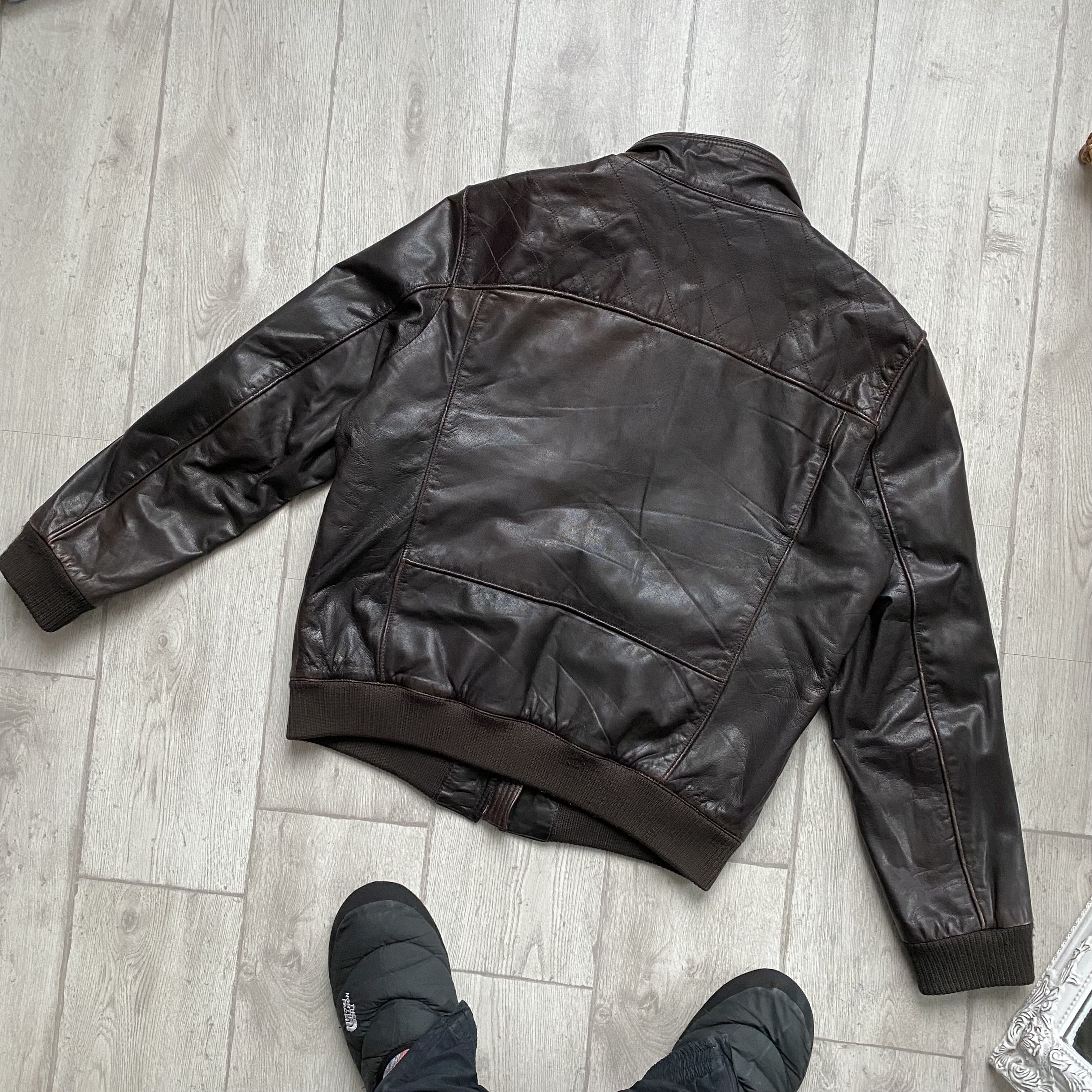 Genuine Leather Vintage Strellson Brown Real Leather Racing Moto Jacket Size US L / EU 52-54 / 3 - 10 Thumbnail