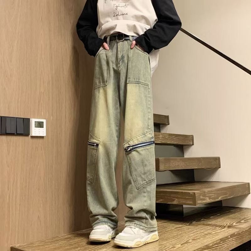 Japanese Brand × Jean American street retro washed distressed cargo jeans Size US 32 / EU 48 - 1 Thumbnail