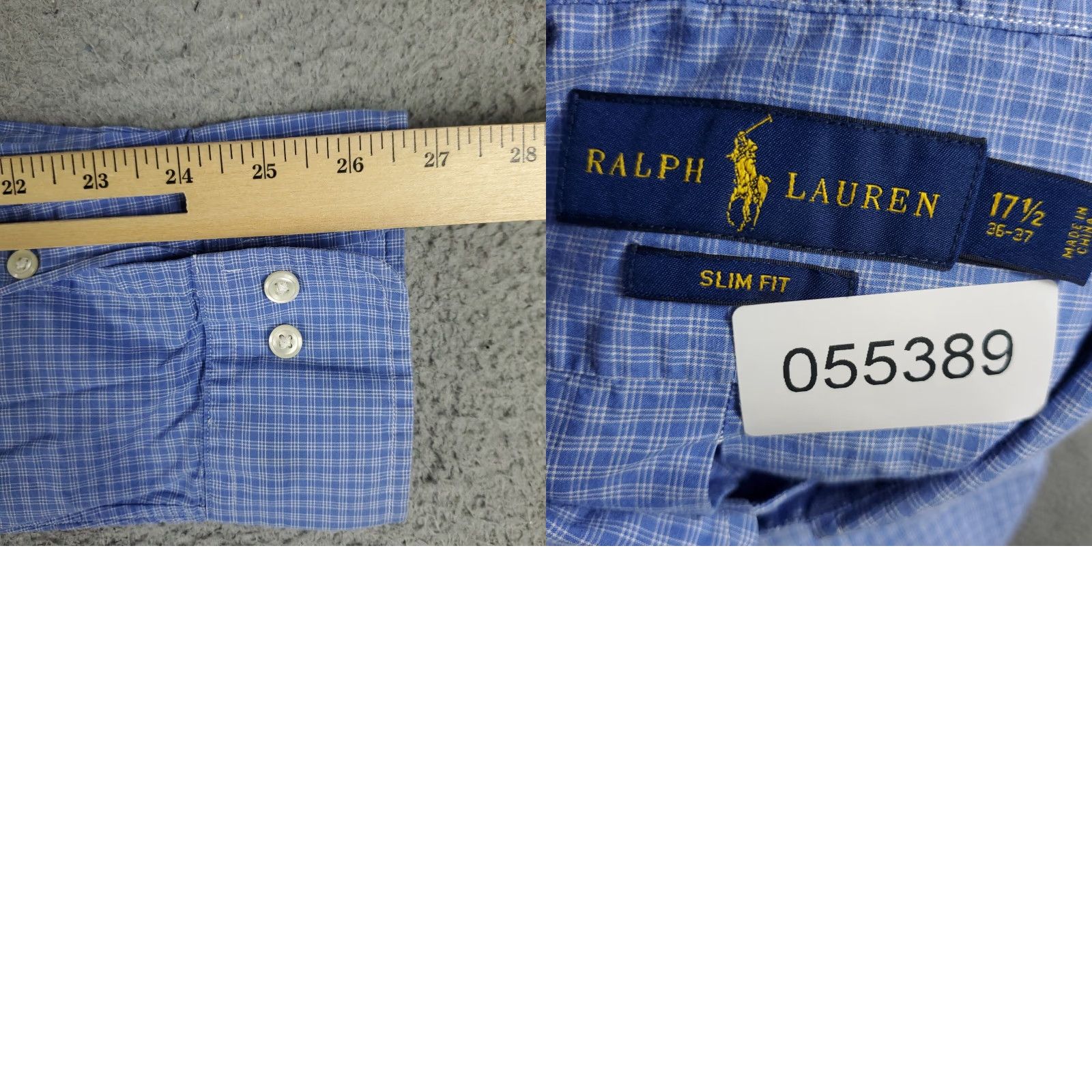 Ralph Lauren Ralph Lauren Dress Shirt Mens Size 17.5 Blue Plaid Long Sleeve Button-Up Size 46R - 8 Thumbnail