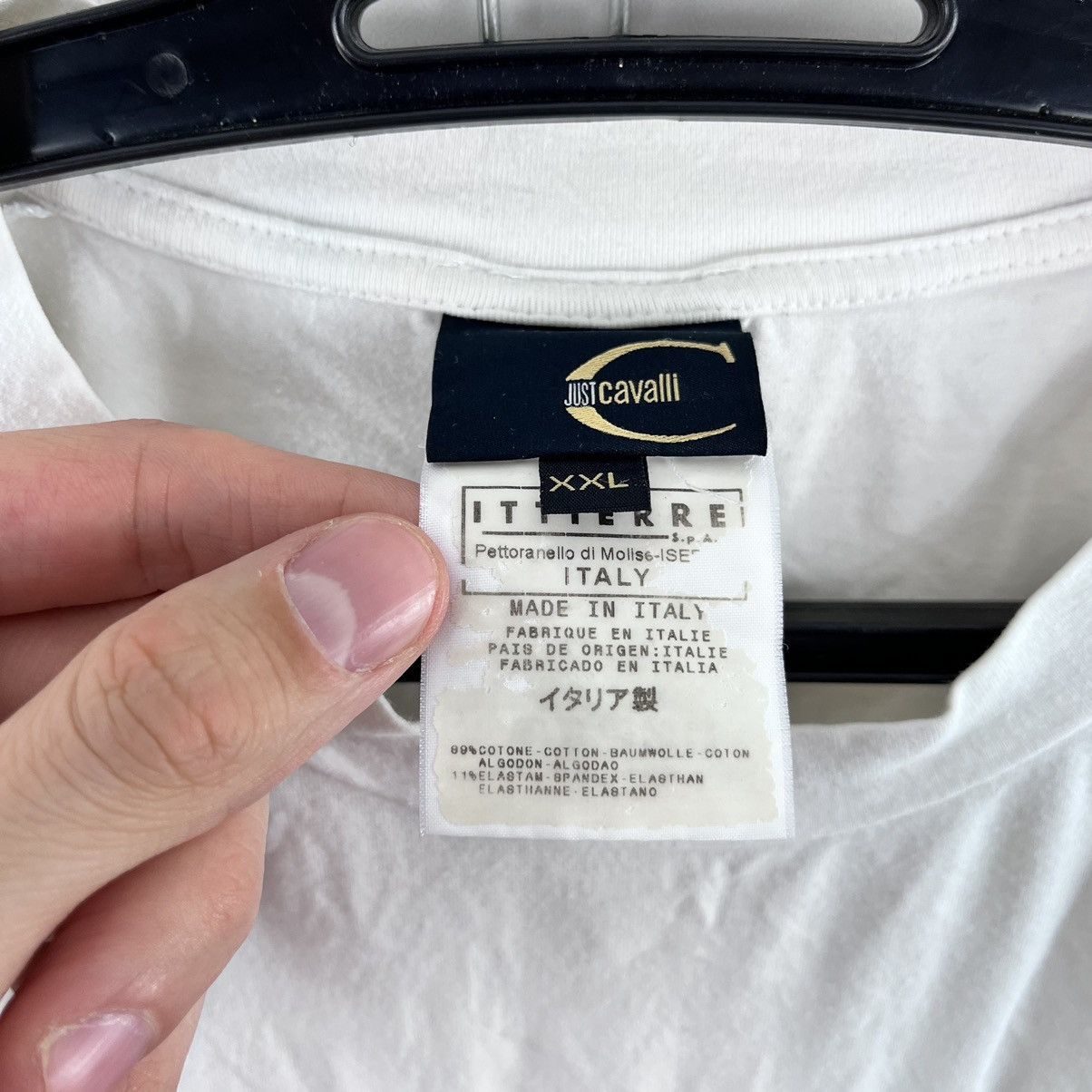 Just Cavalli Vintage Just Cavalli T-Shirt Big Logo White Size XXL Size US XXL / EU 58 / 5 - 8 Thumbnail