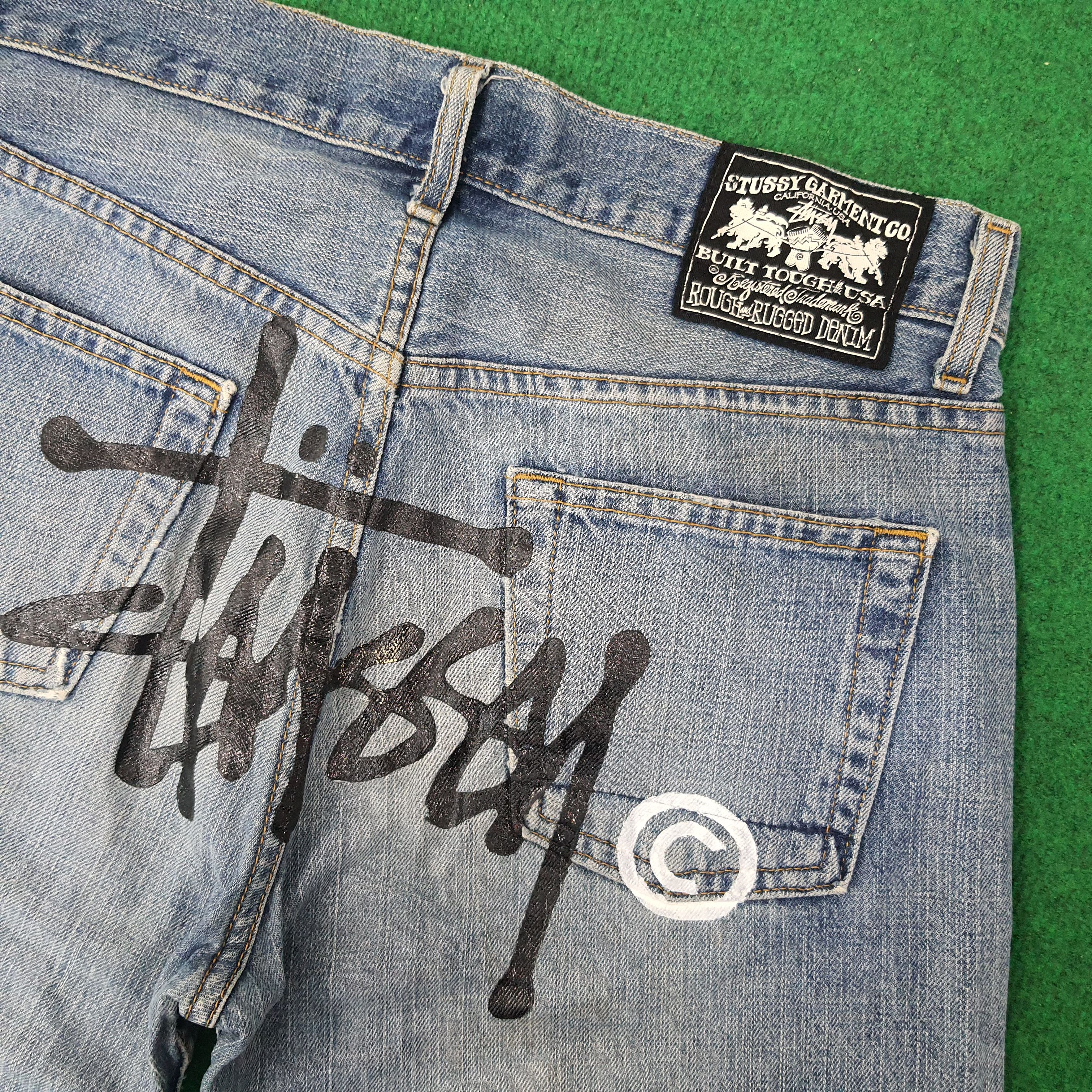 Stussy Vintage Stussy Rough n Rugged Denim Custom Logo Jeans C228N9 Size US 31 - 3 Thumbnail