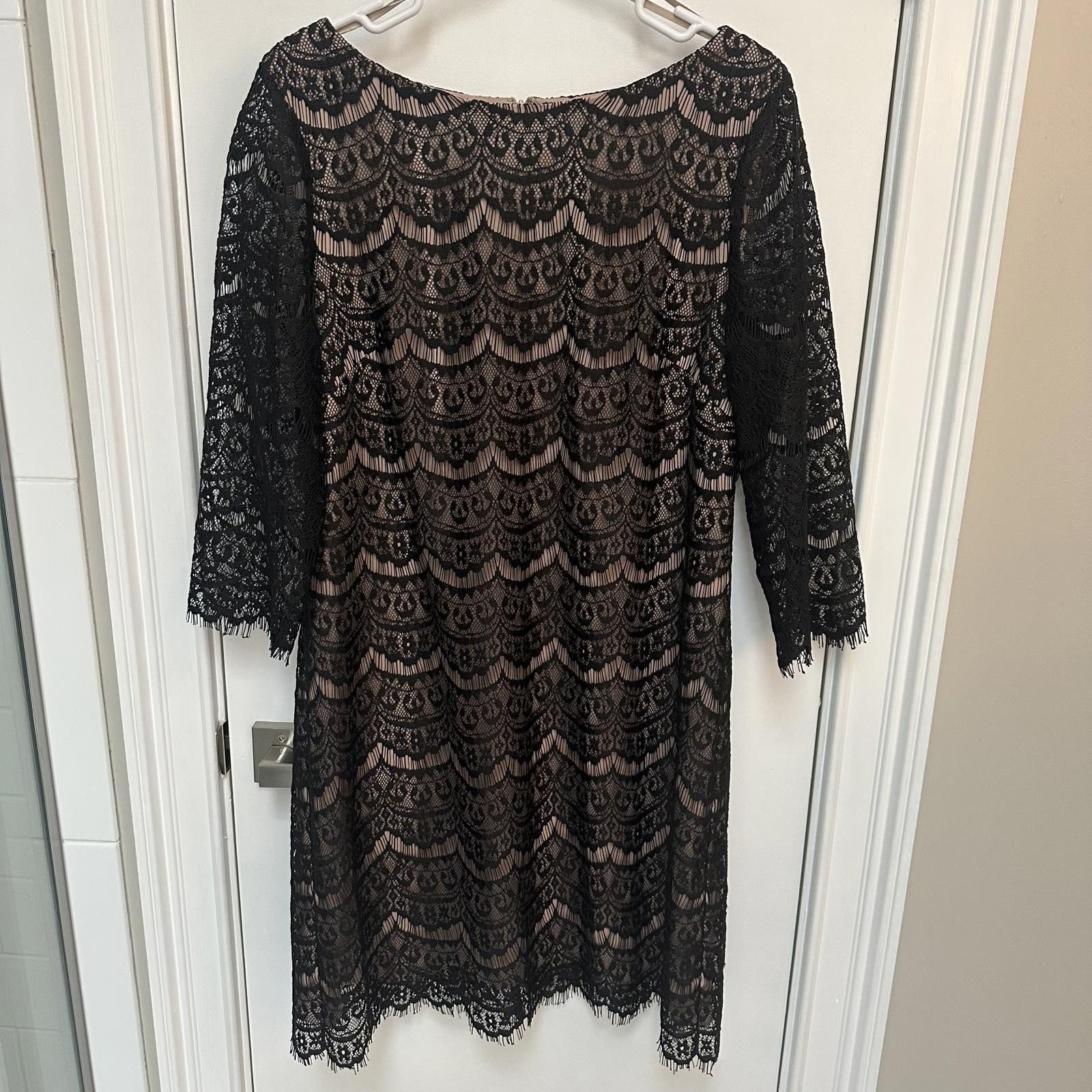 Designer Elegant Jessica Howard Black Lace Dress - Size 16 Size XXL / US 16-18 / IT 52-54 - 1 Thumbnail