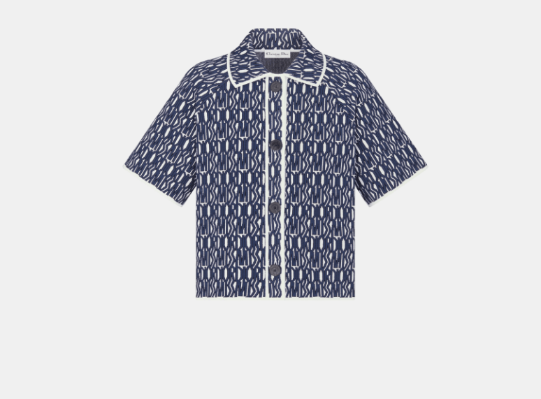 Dior o1w1db11225 454V13 Short-Sleeved Jacket in Navy Blue/White Size XS / US 0-2 / IT 36-38 - 1 Thumbnail
