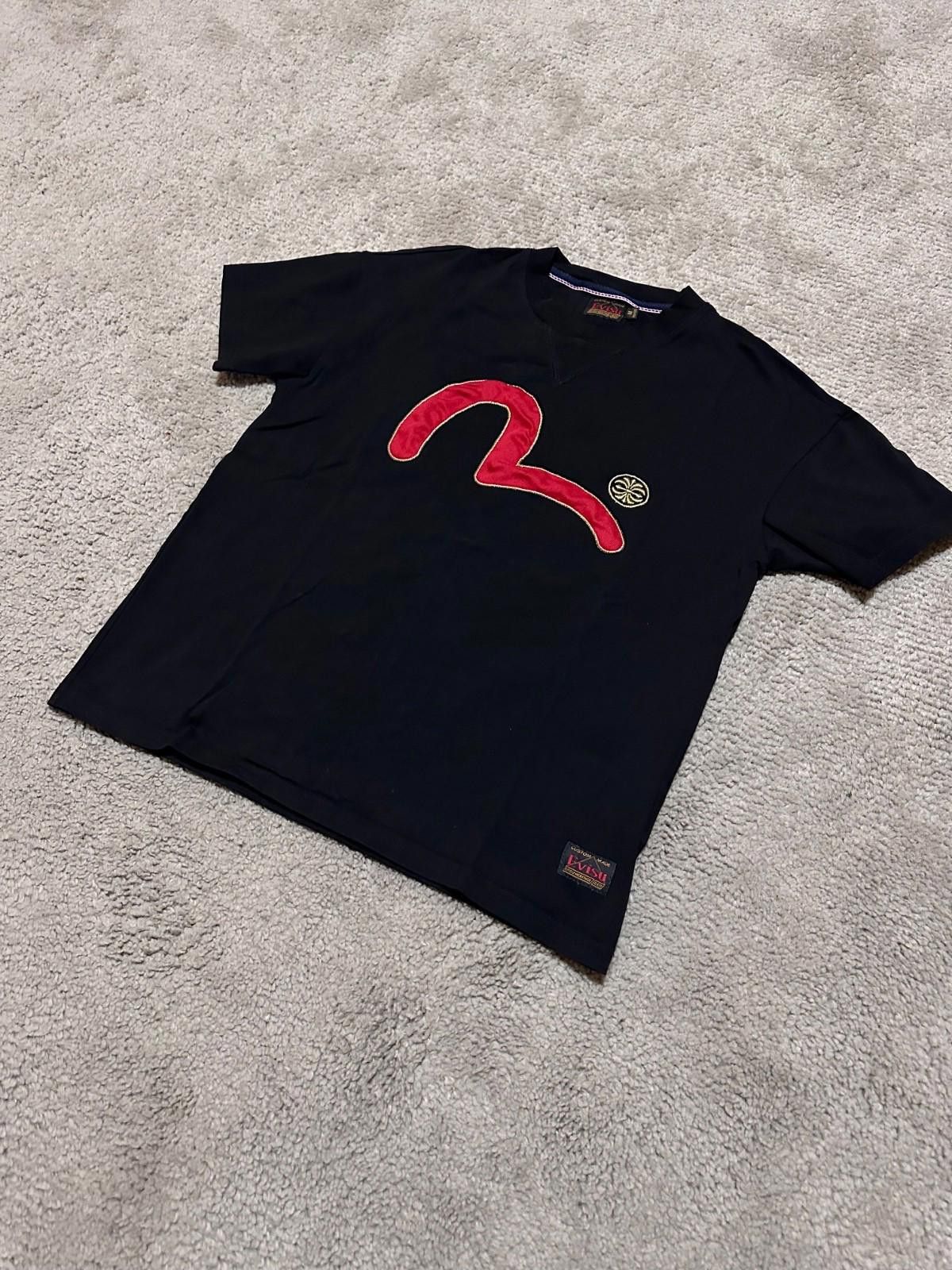 Evisu Womens Evisu Black Cotton T-Shirt Sz M Size M / US 6-8 / IT 42-44 - 2 Thumbnail