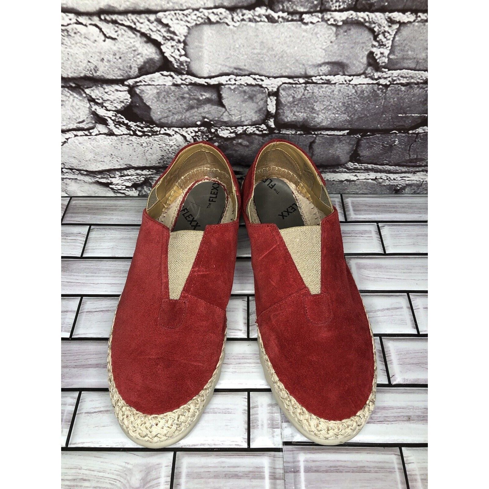 Other The Flexx Red Suede Leather Espadrilles Slip On Shoes Women Size US 8.5 / IT 38.5 - 12 Thumbnail
