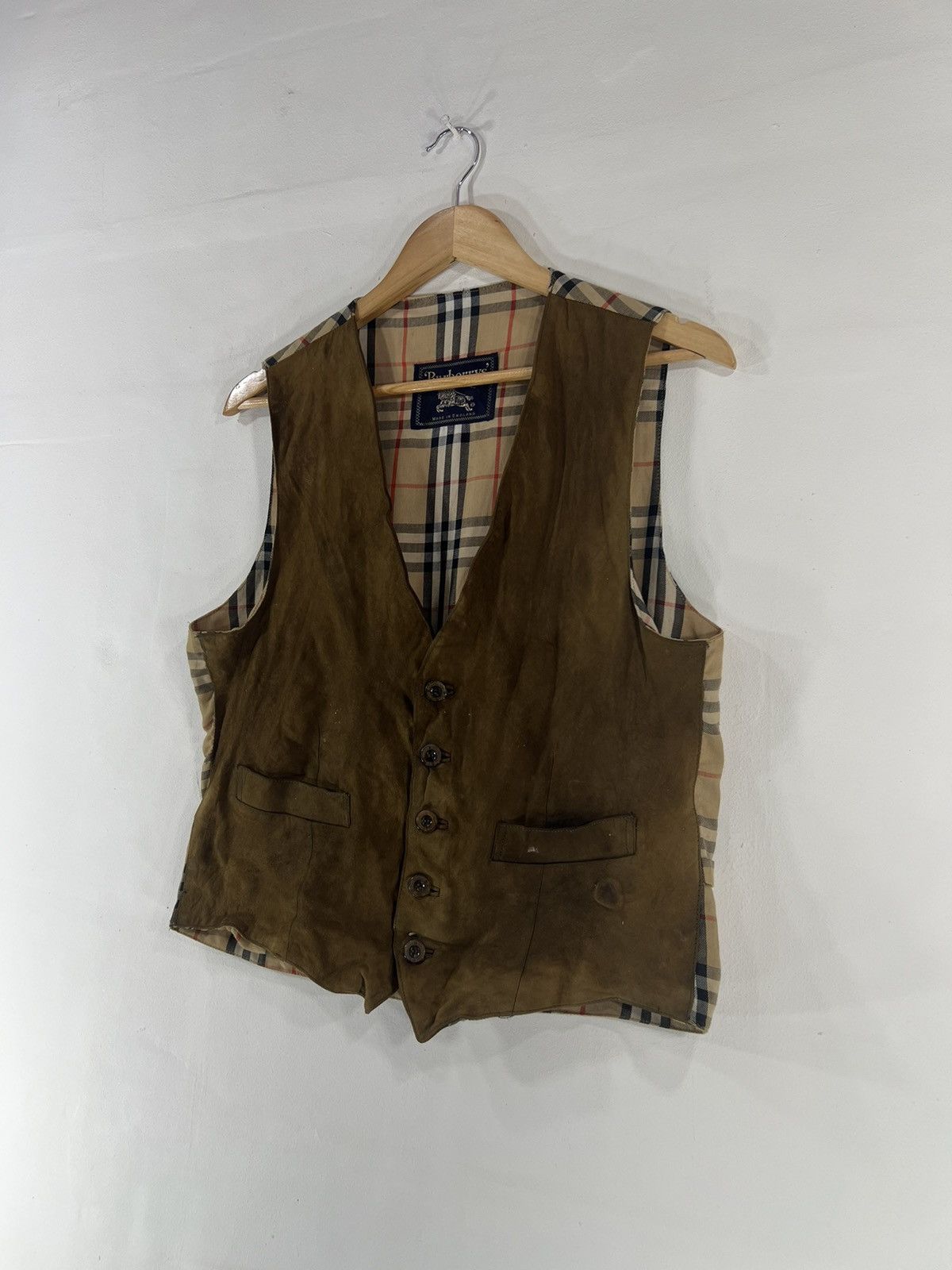 Burberry Vintage Burberry Nova Check Vest Mix Leather In Front Size US M / EU 48-50 / 2 - 3 Thumbnail